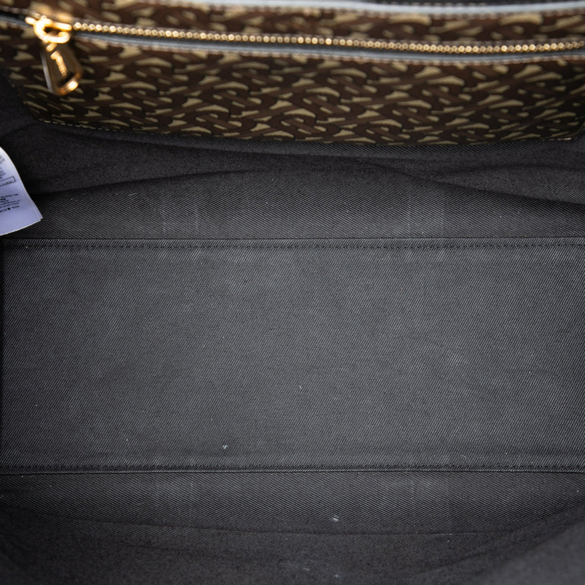 Burberry TB Monogram E-Canvas Stripe Vertical Tote — Brown
