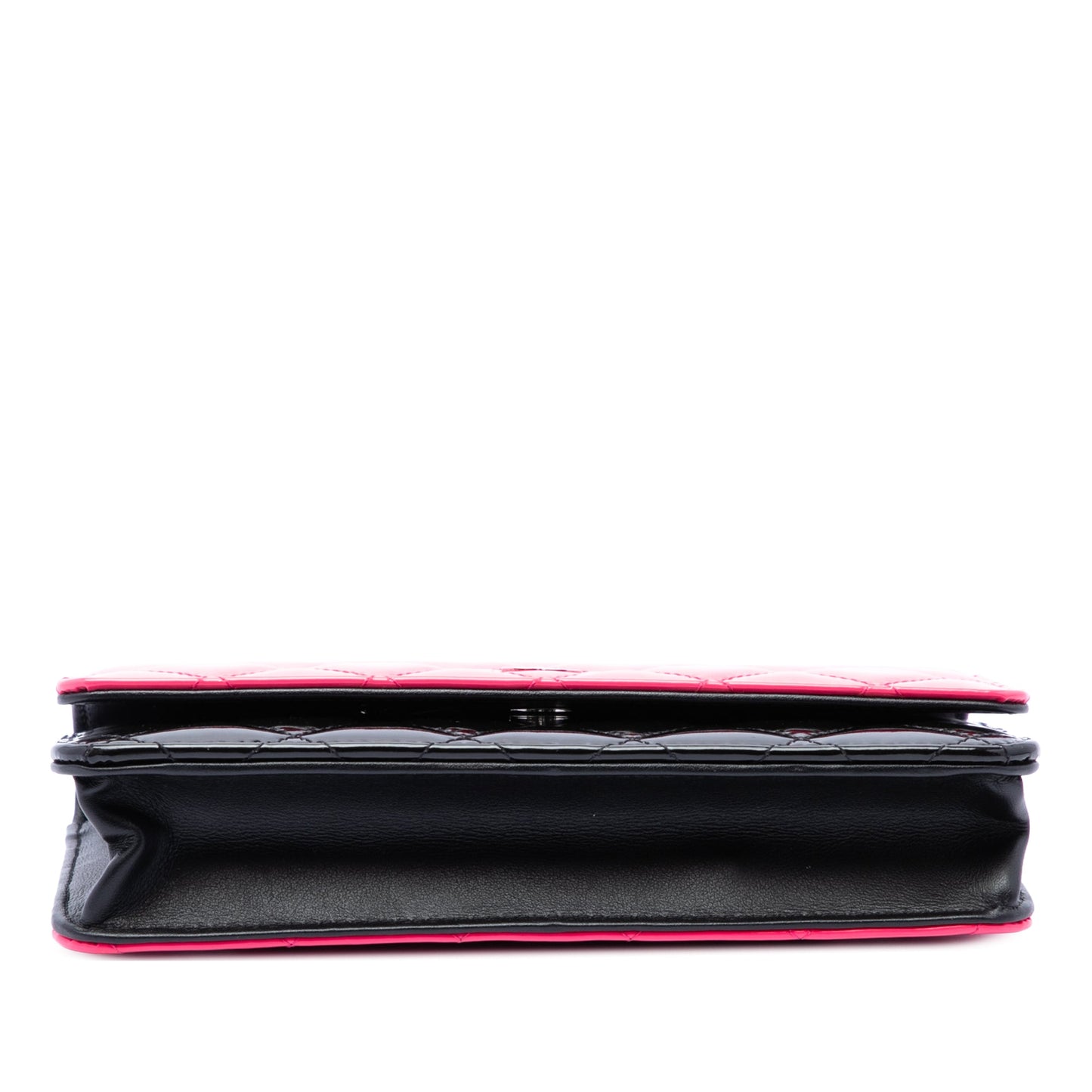 Chanel CC Bicolor Quilted Patent Wallet on Chain