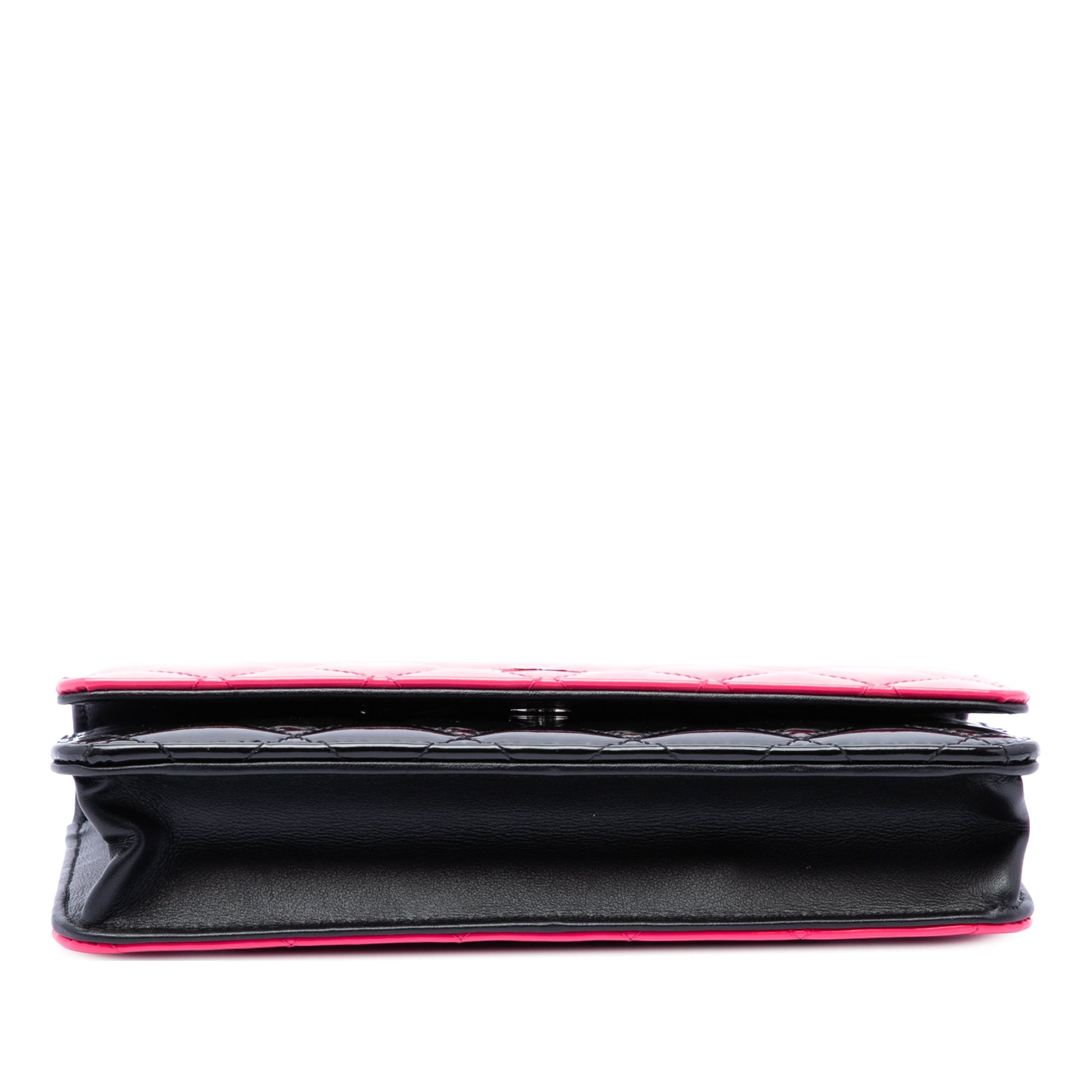 Chanel CC Bicolor Quilted Patent Wallet on Chain