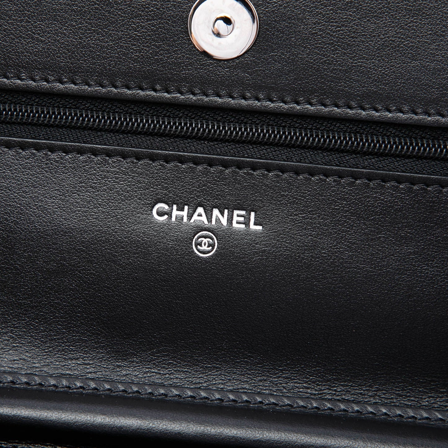 Chanel CC Bicolor Quilted Patent Wallet on Chain