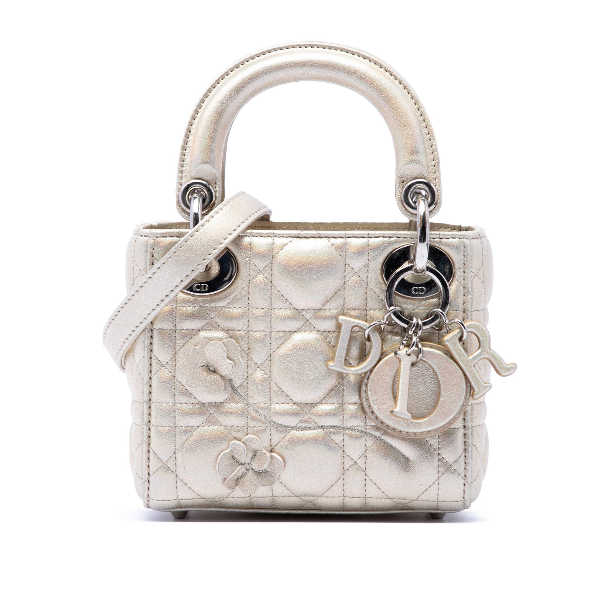 Dior Micro Metallic Crinkled Calfskin Lucky Dior Cannage Lady Dior