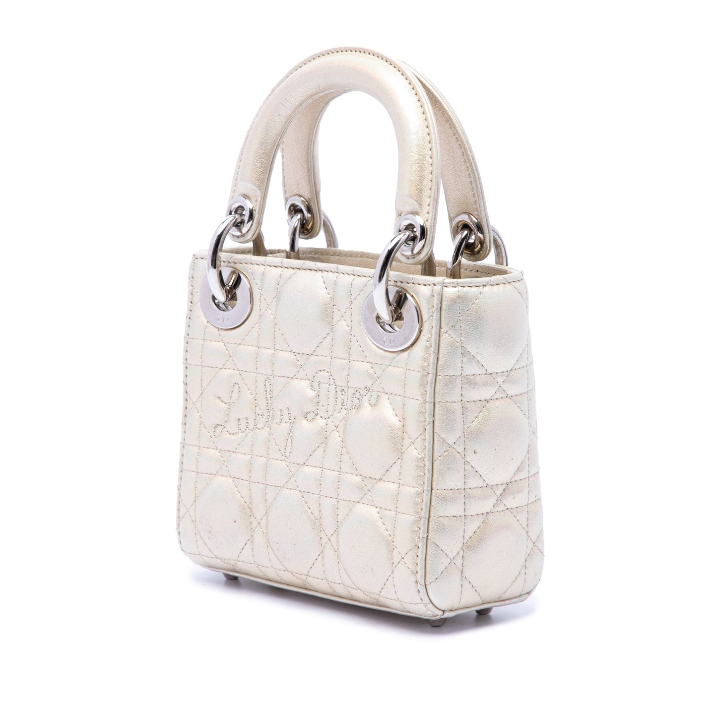 Dior Micro Metallic Crinkled Calfskin Lucky Dior Cannage Lady Dior
