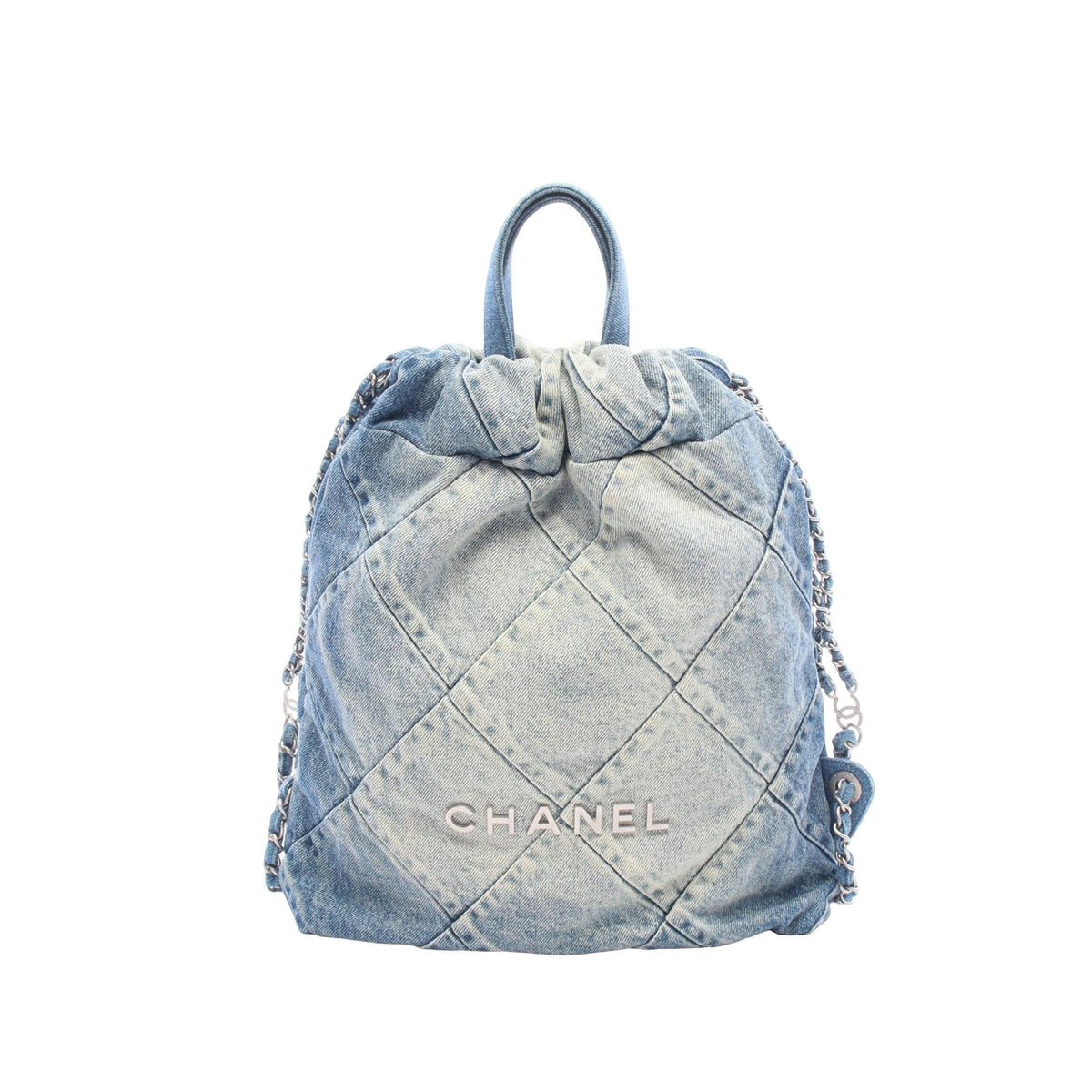 Chanel Small Quilted Denim Chanel 22 Backpack