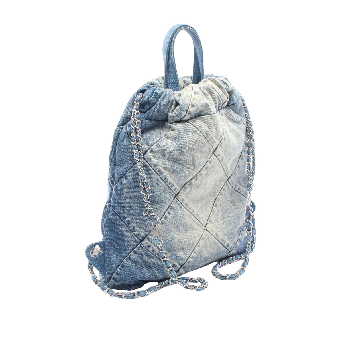 Chanel Small Quilted Denim Chanel 22 Backpack