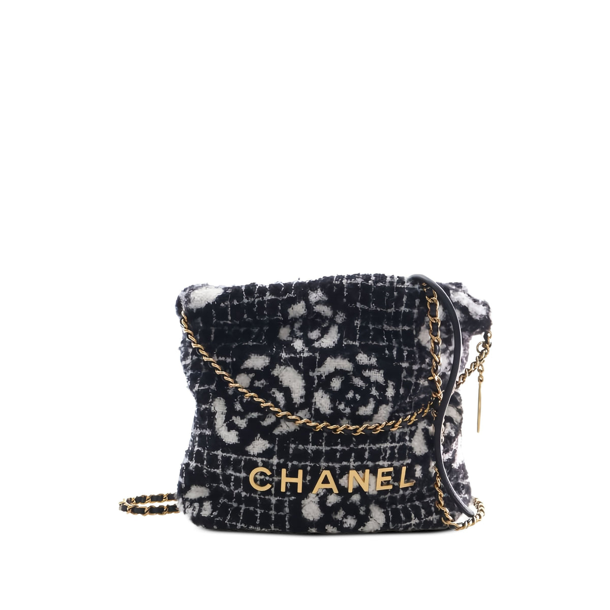 Chanel Mini Cashmere Camellia 22 Handbag — Black