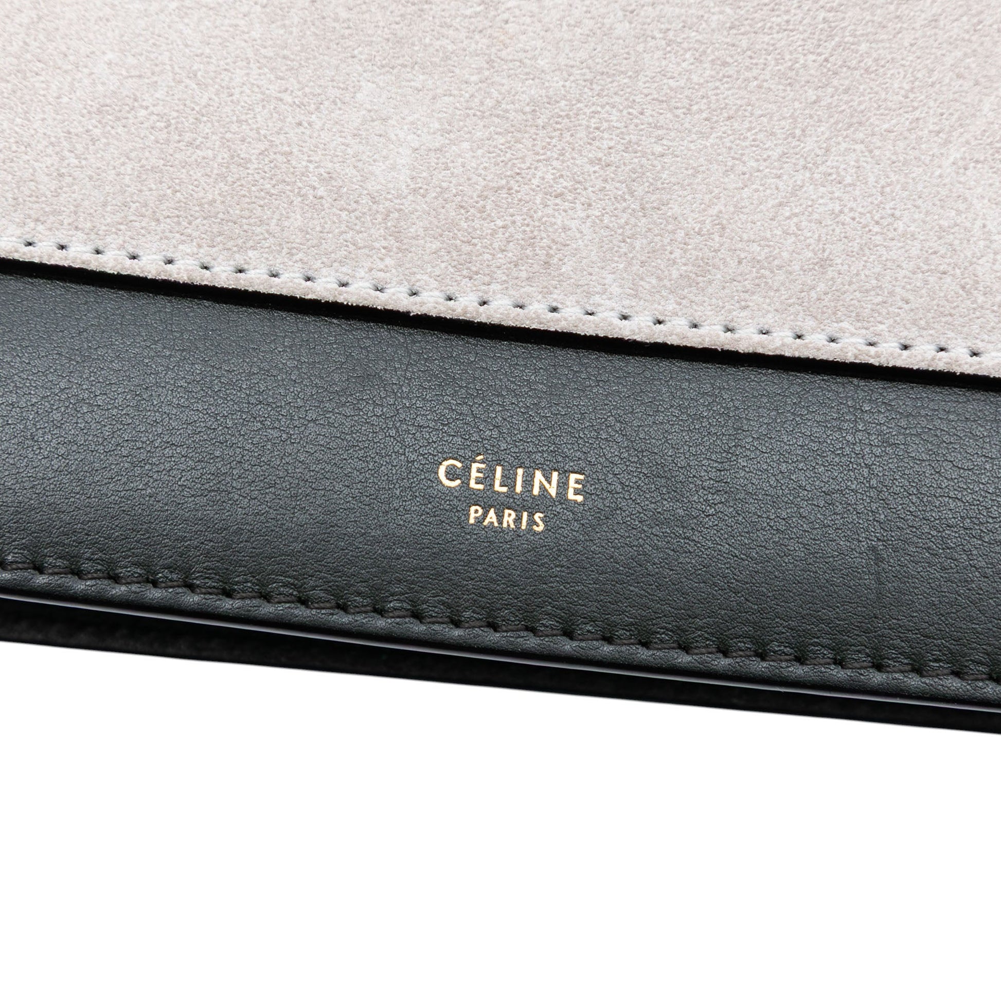 Celine Tricolor Leather and Suede Pocket Envelope Wallet on Chain