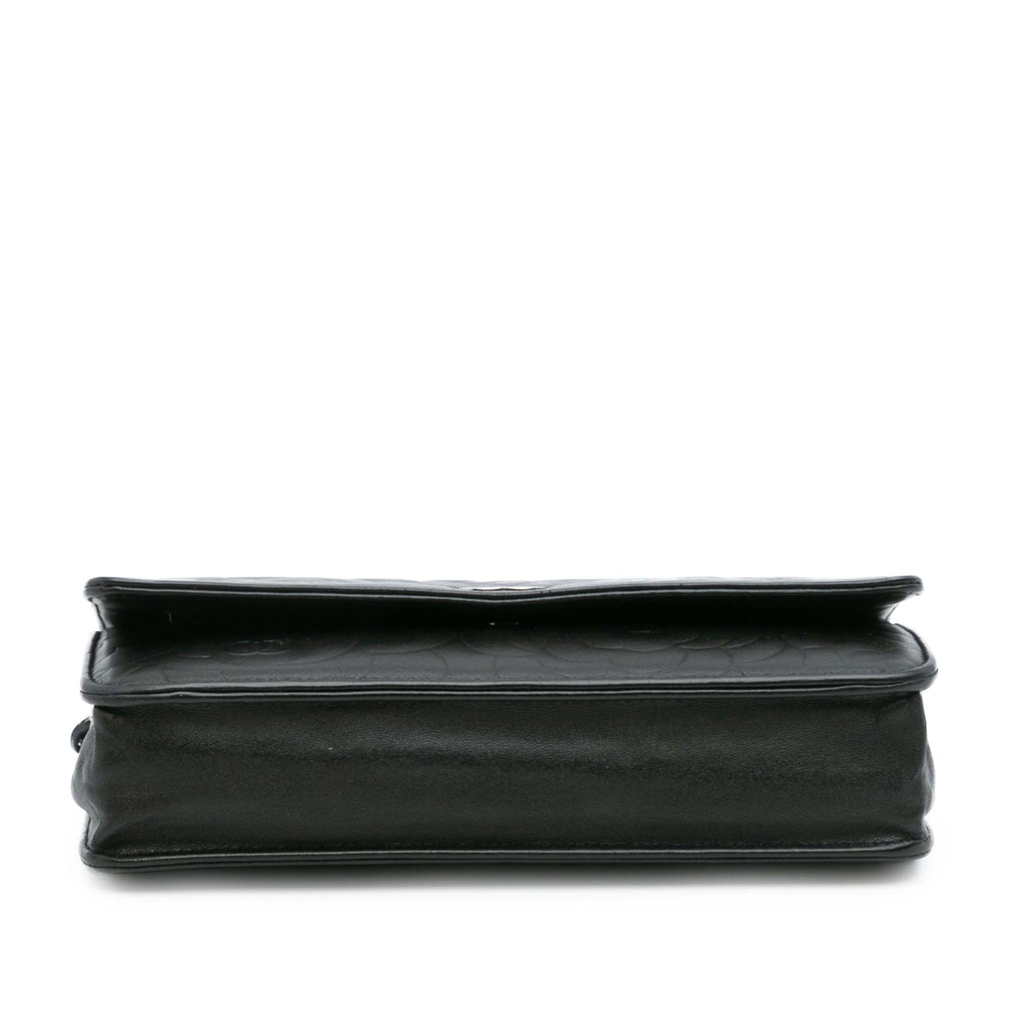 Chanel CC Embossed Lambskin Camellia Wallet On Chain