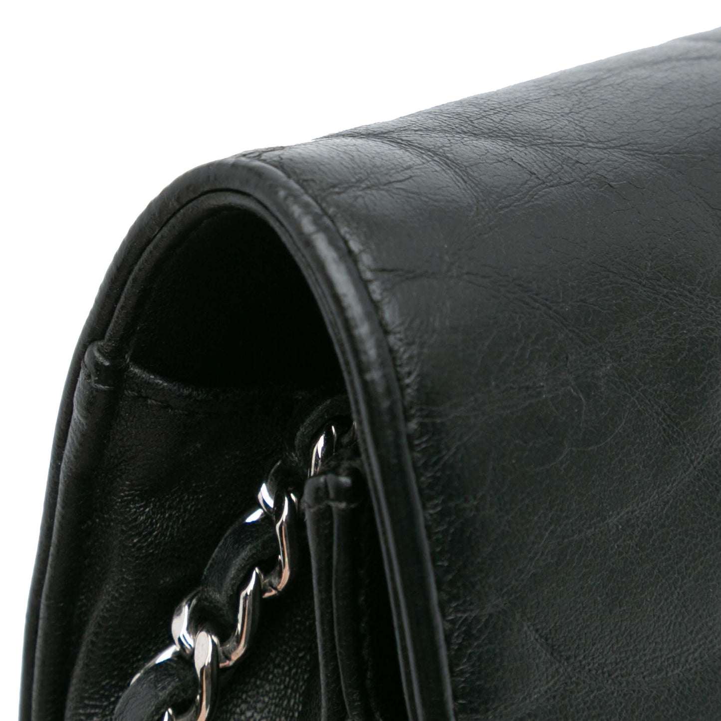 Chanel CC Embossed Lambskin Camellia Wallet On Chain