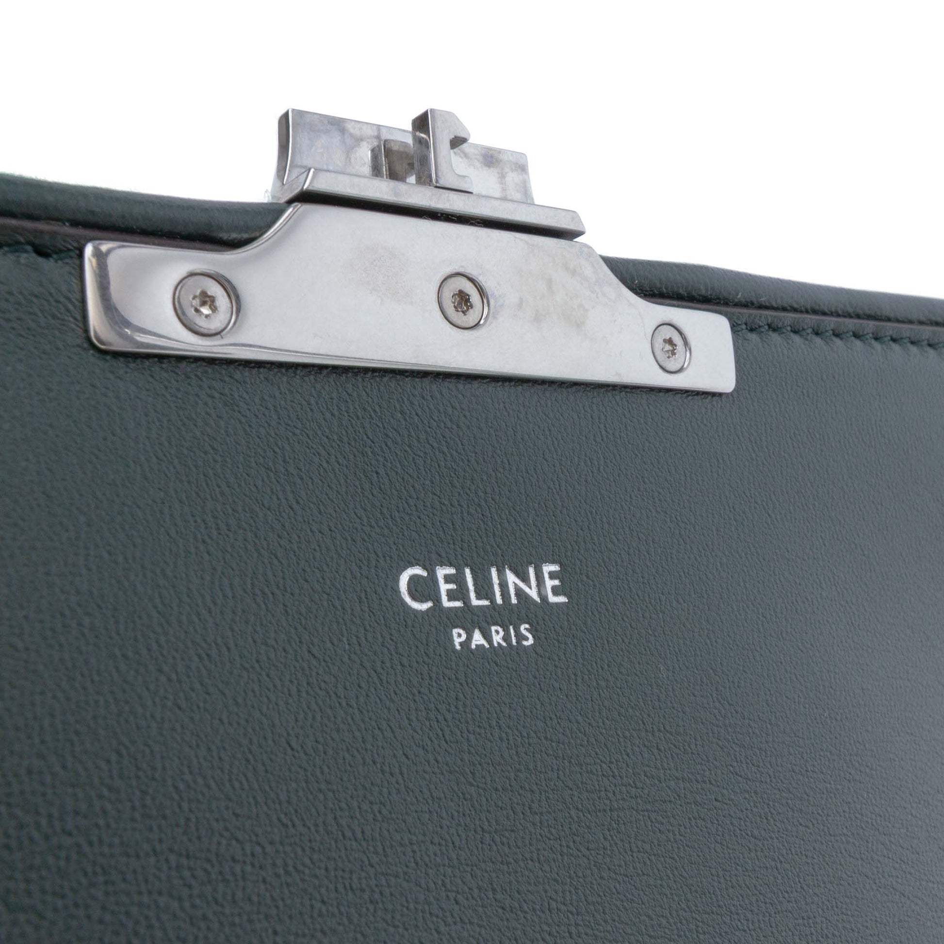 Celine Shearling Triomphe Chain Shoulder Bag