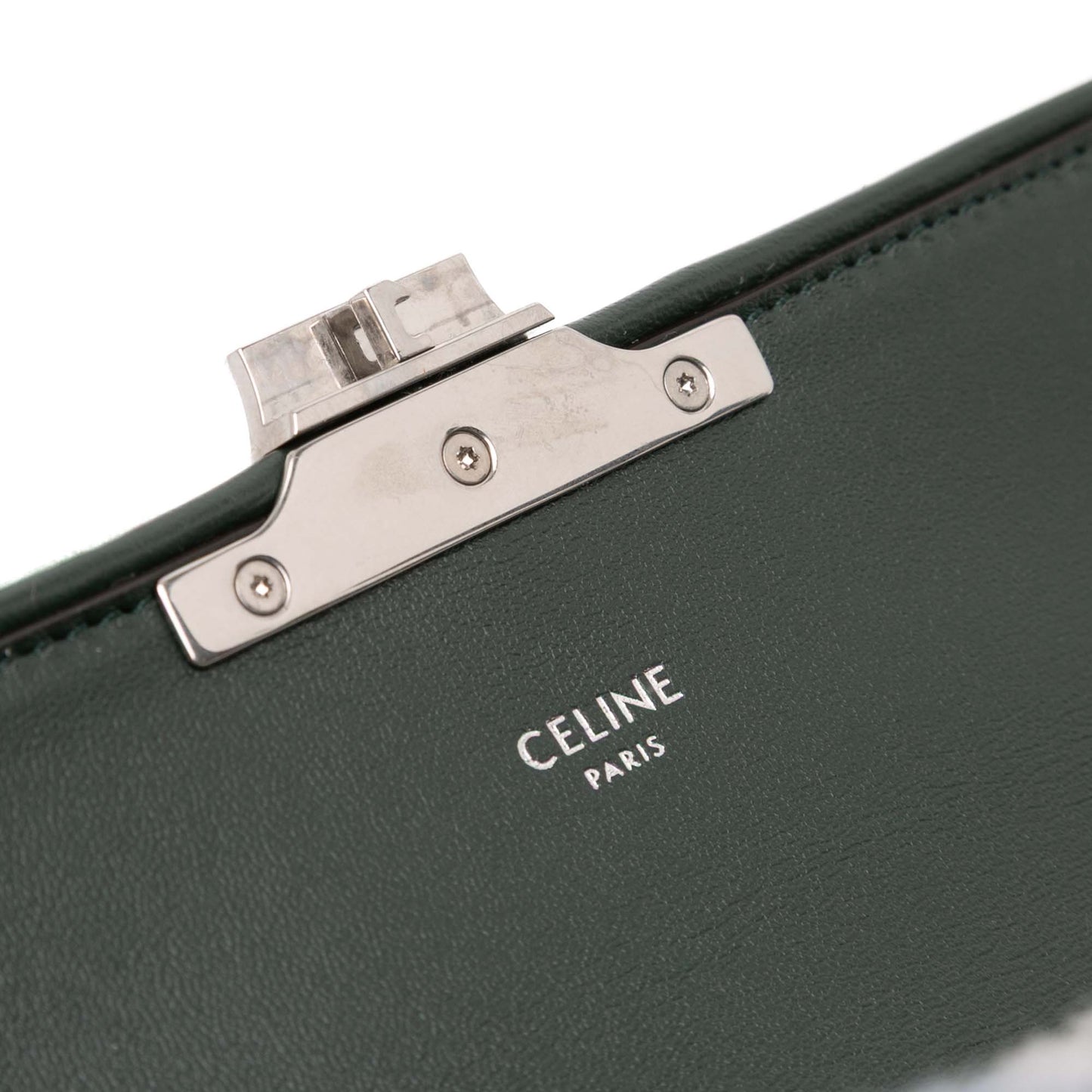 Celine Shearling Triomphe Chain Shoulder Bag
