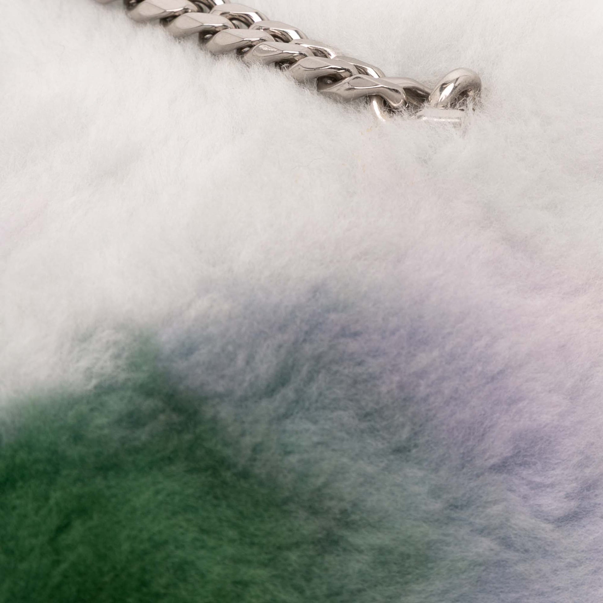 Celine Shearling Triomphe Chain Shoulder Bag