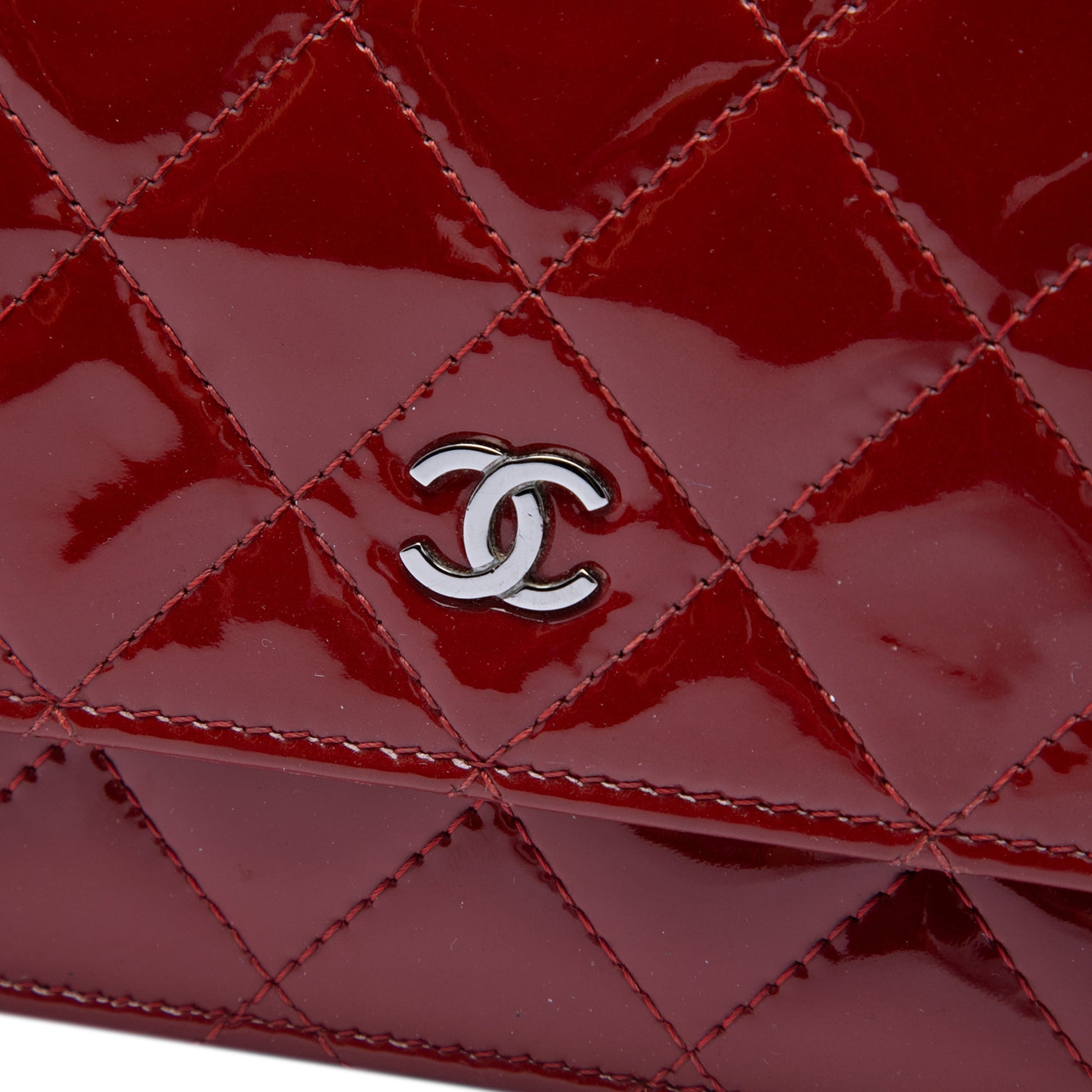 Chanel CC Quilted Patent Wallet on Chain