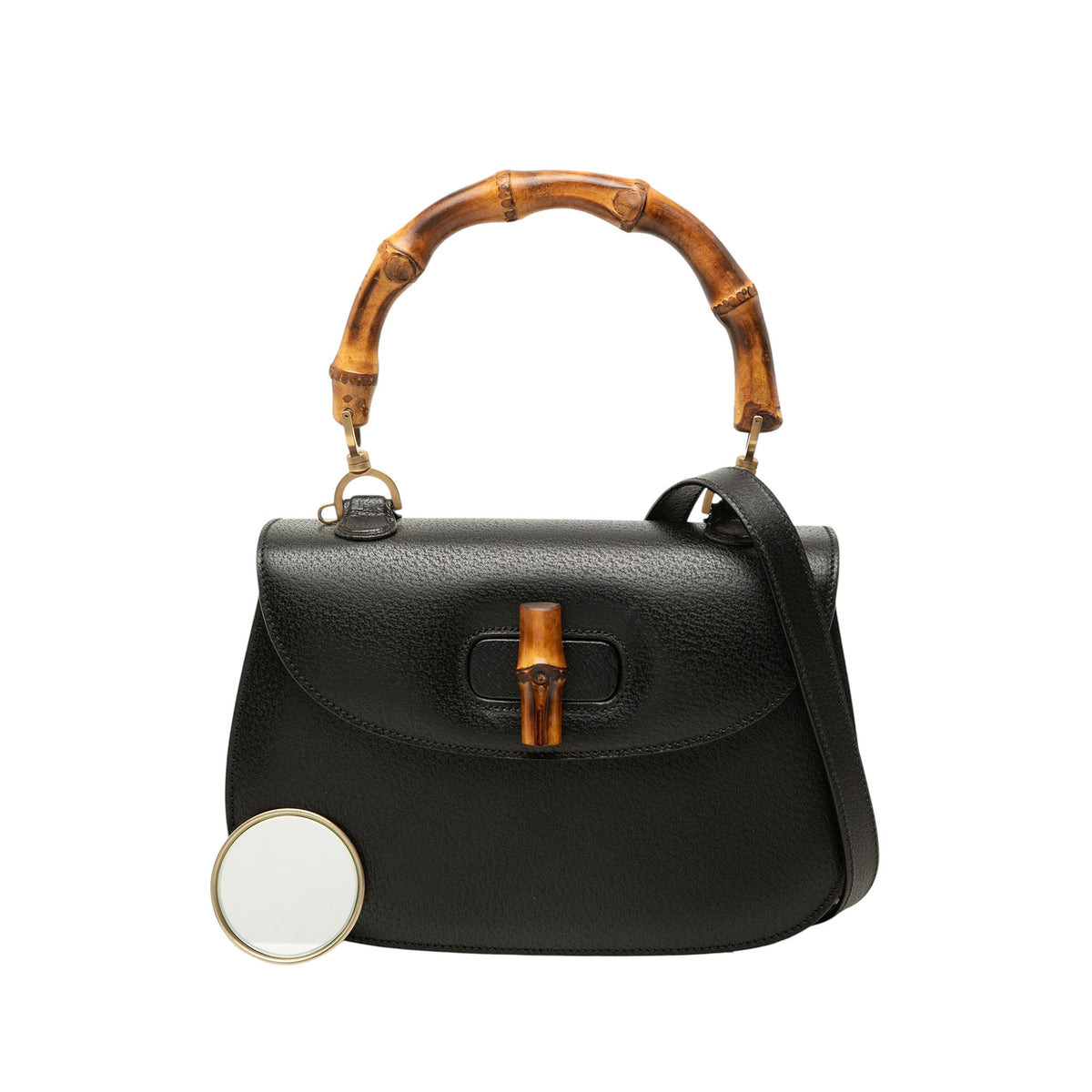 Gucci Grained Calfskin Bamboo Night — Black