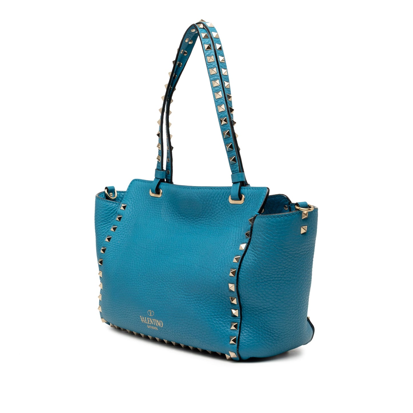 Valentino Small Grained Calfskin Rockstud Trapeze Satchel