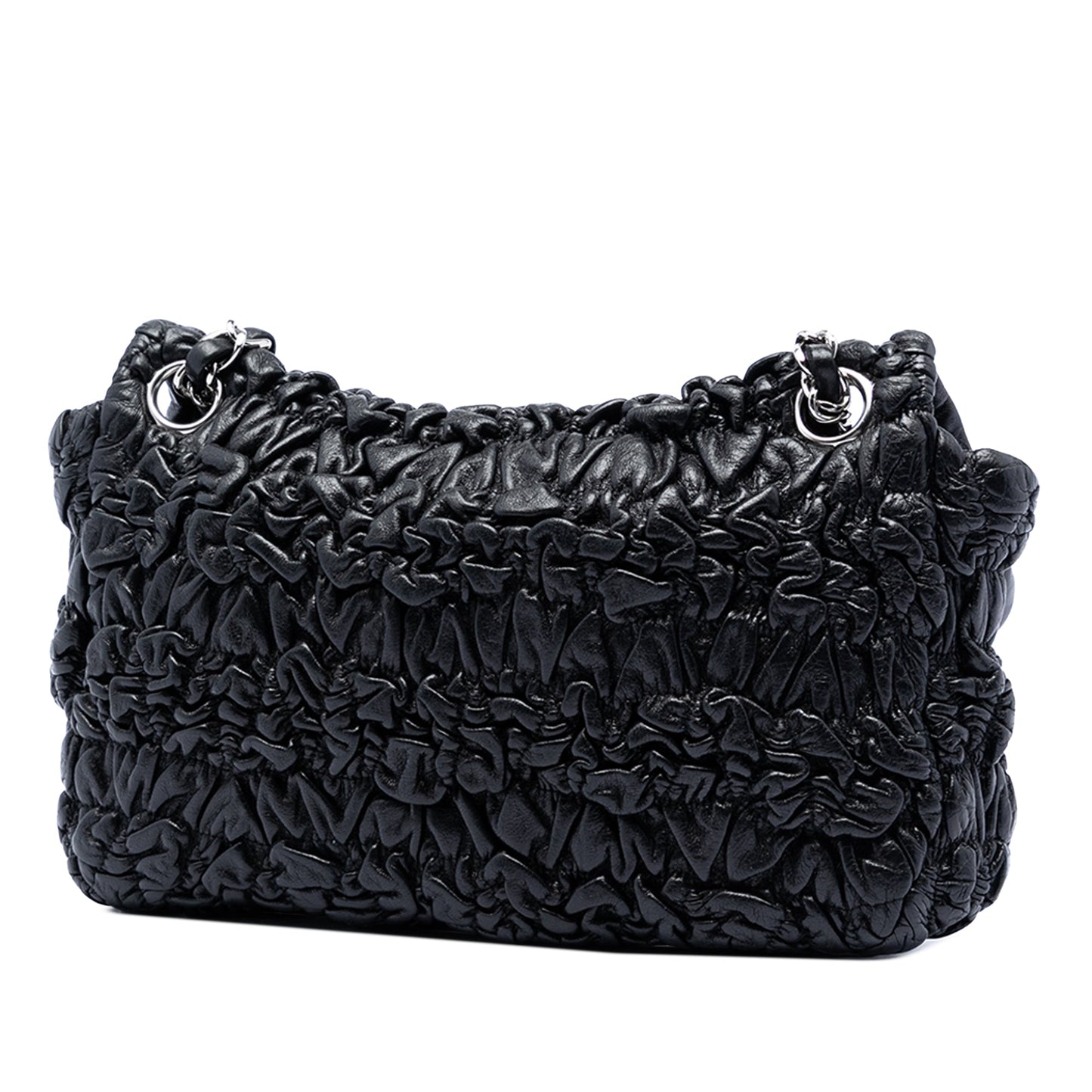 Chanel Medium Ruched Lambskin Astrakhan Flap
