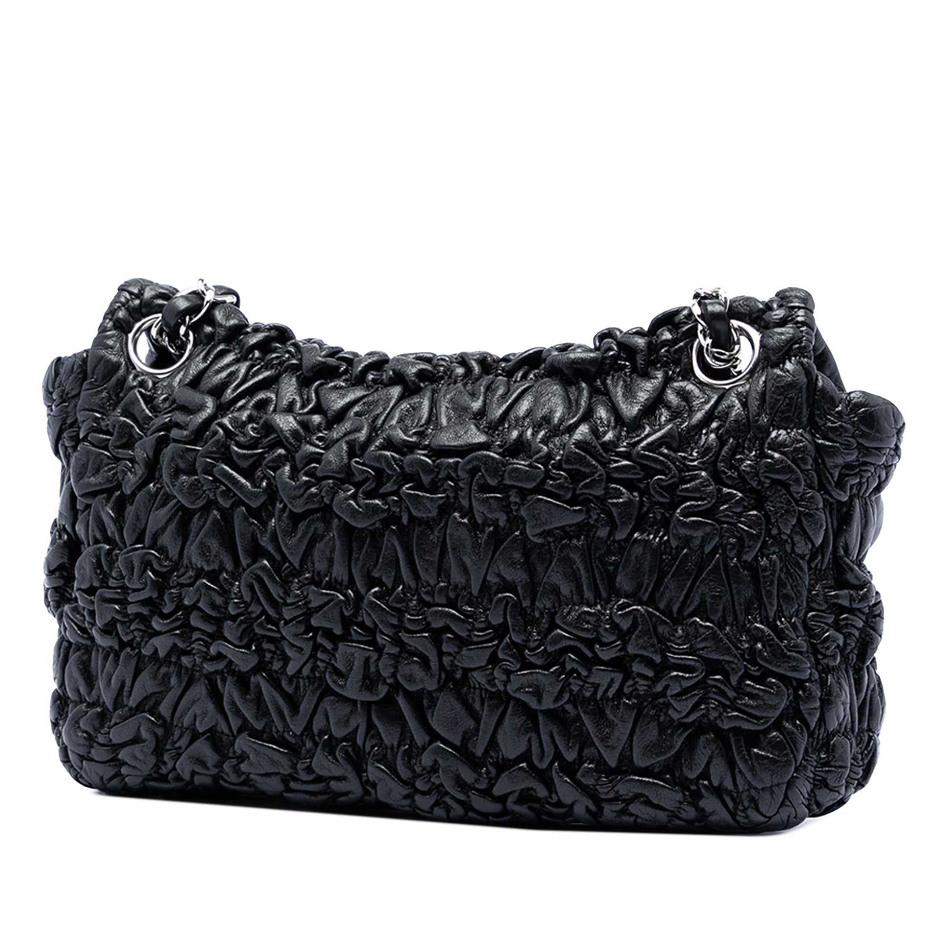 Chanel Medium Ruched Lambskin Astrakhan Flap
