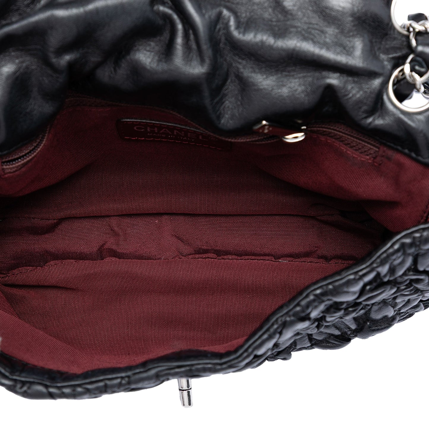 Chanel Medium Ruched Lambskin Astrakhan Flap
