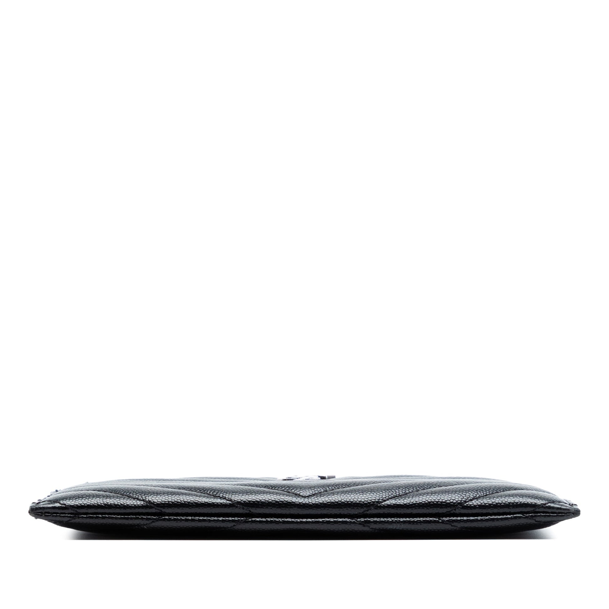 Saint Laurent Grain De Poudre Chevron Monogram Bill Pouch
