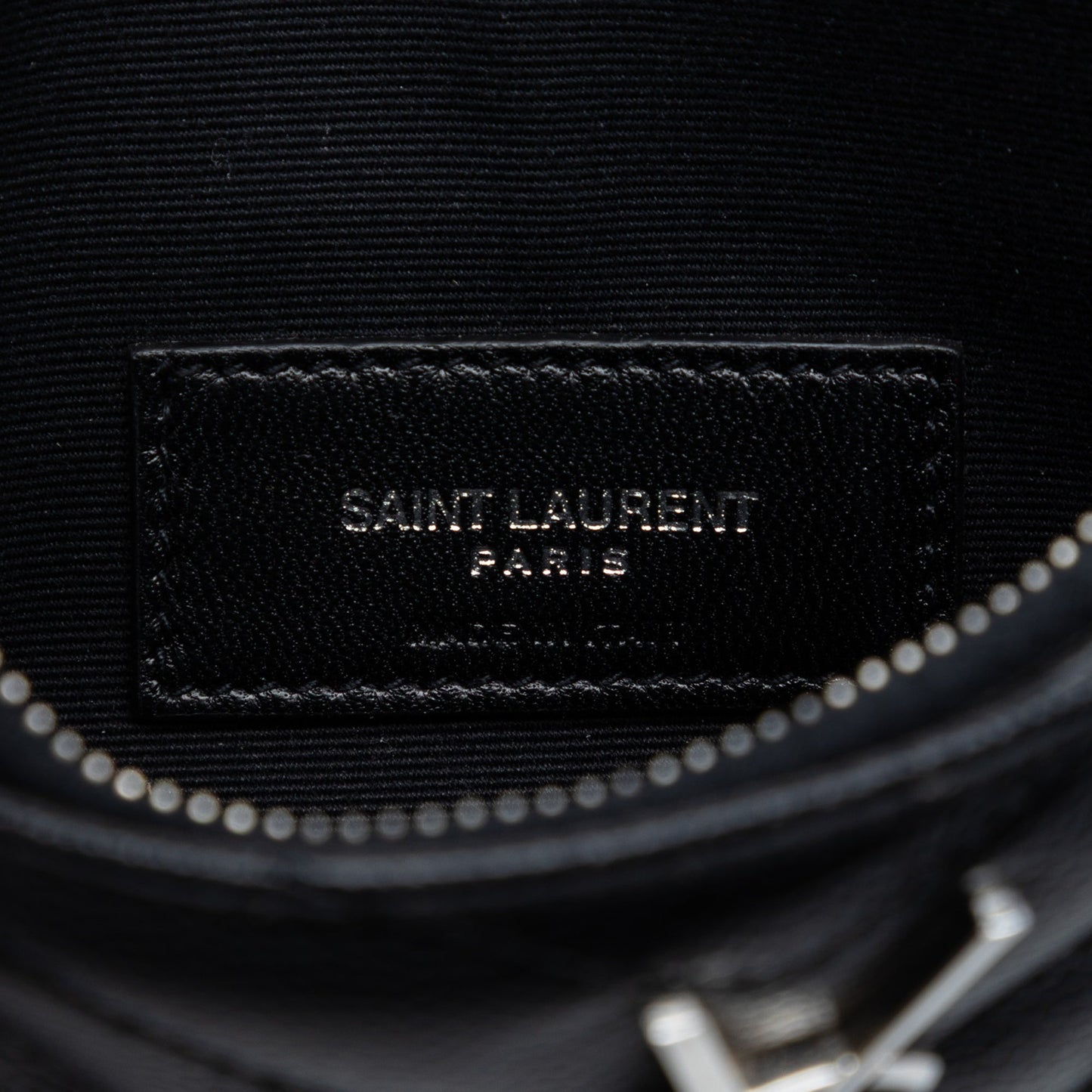 Saint Laurent Grain De Poudre Chevron Monogram Bill Pouch