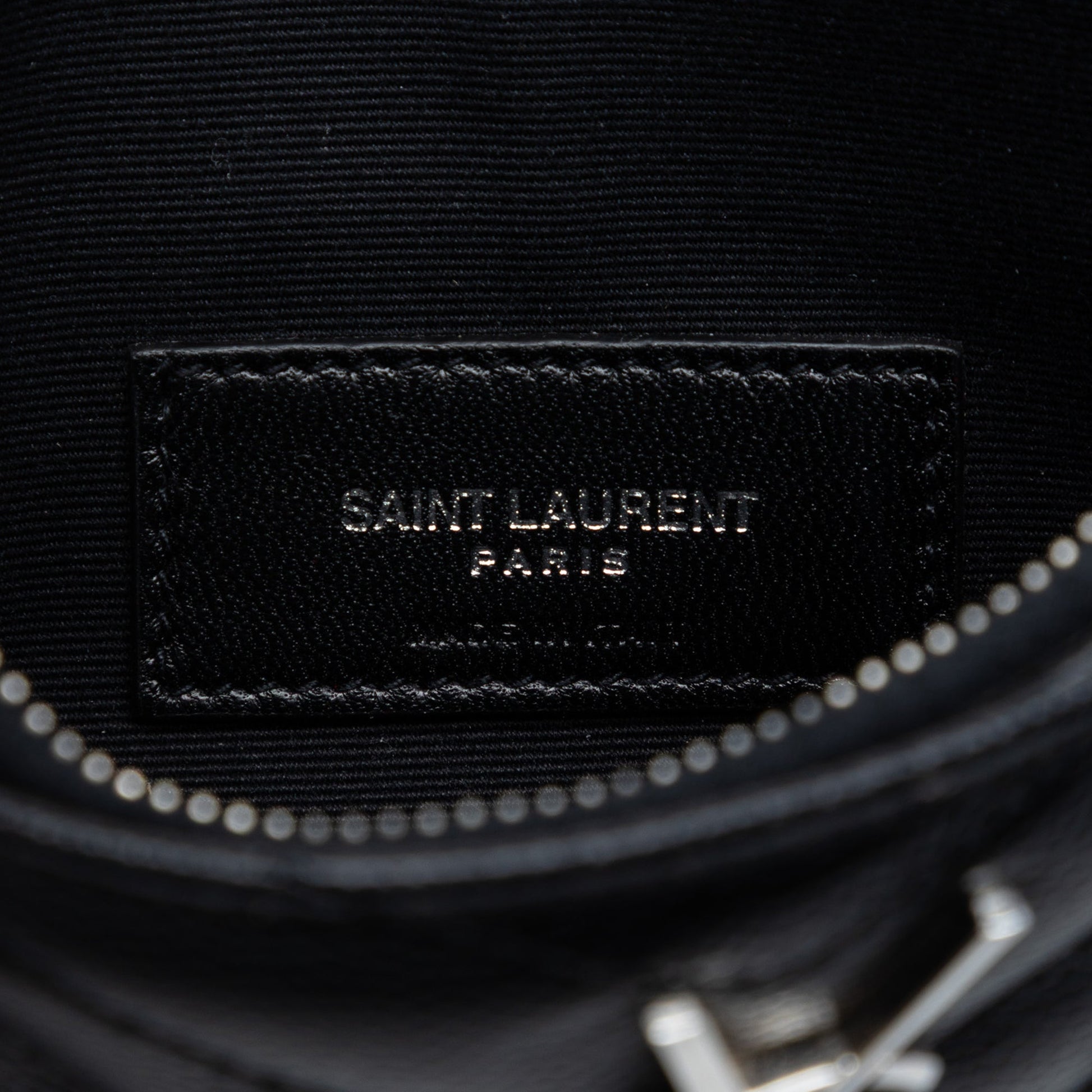 Saint Laurent Grain De Poudre Chevron Monogram Bill Pouch