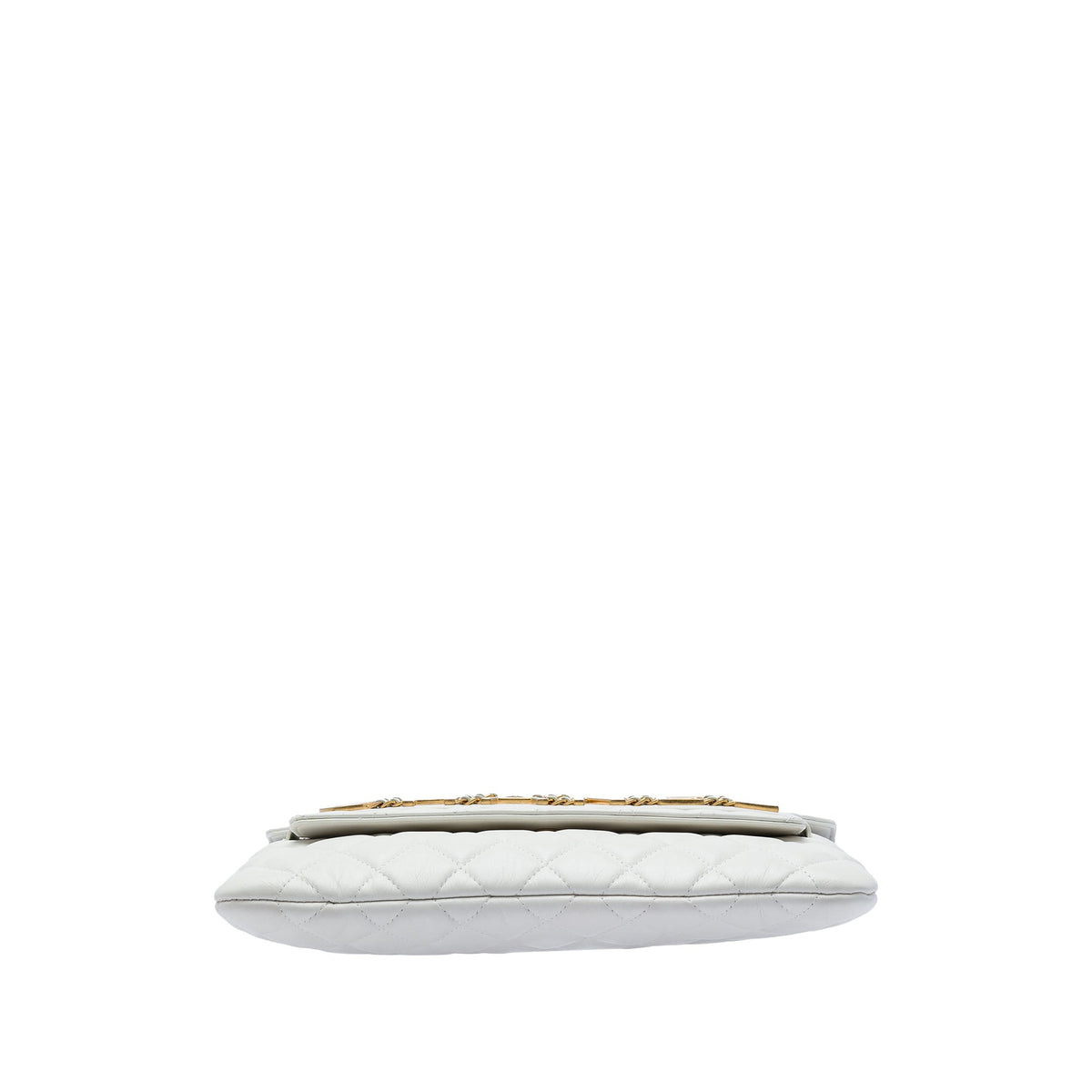 Chanel Quilted Calfskin Logo Enchained Clutch