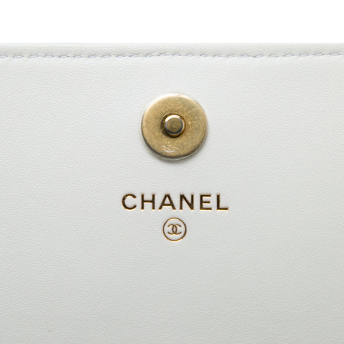 Chanel Quilted Calfskin Logo Enchained Clutch