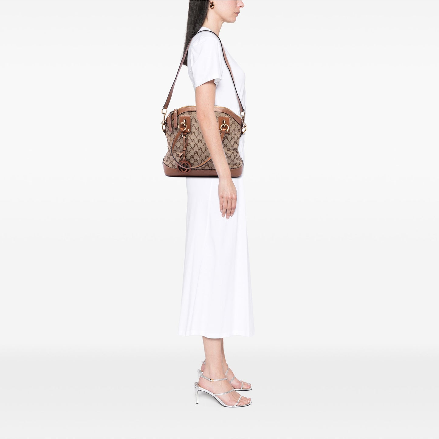 Gucci Medium GG Canvas Charm Dome Satchel