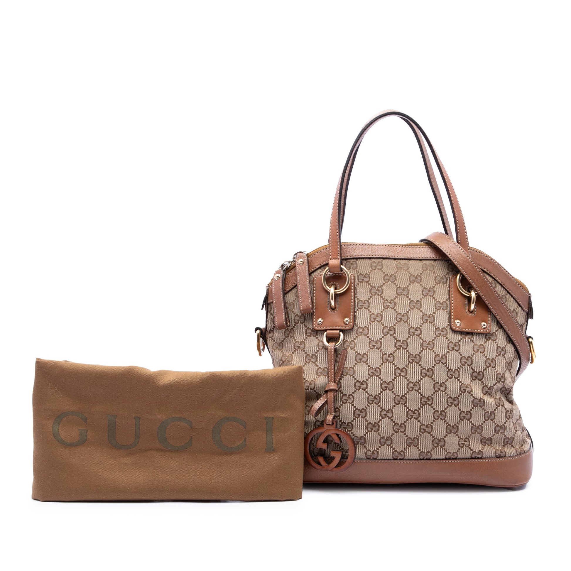 Gucci Medium GG Canvas Charm Dome Satchel