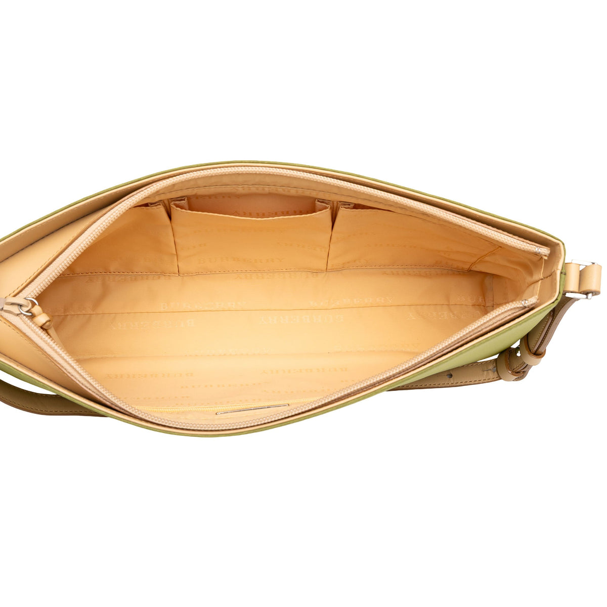 Burberry Stitched Supernova Check Satin Shoulder Bag — Green