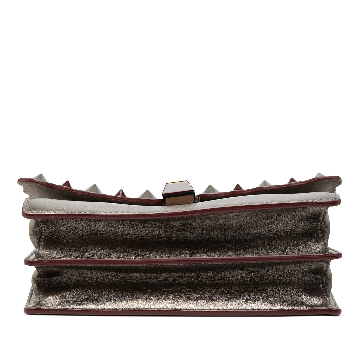 Fendi Mini Scalloped Metallic Studded Leather Kan I Crossbody