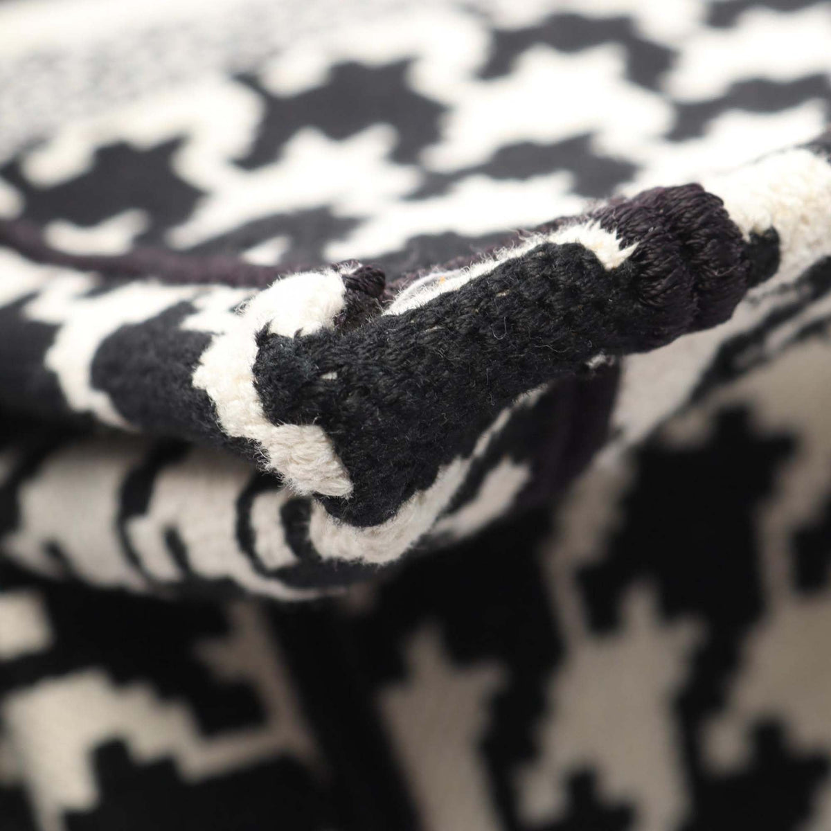Dior Medium Canvas Houndstooth Embroidered Book Tote