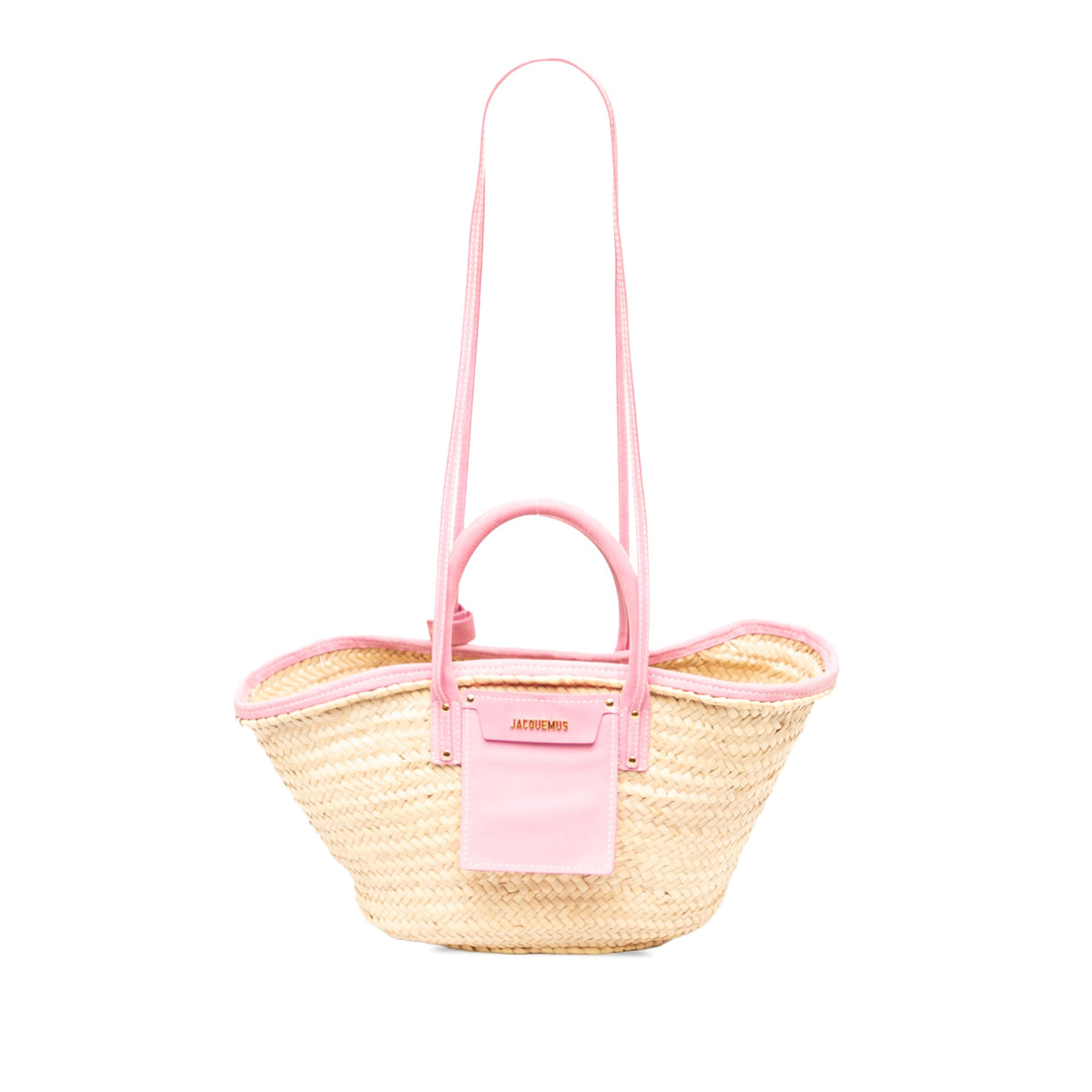 Jacquemus Straw Le Grand Panier Soli Satchel — Beige