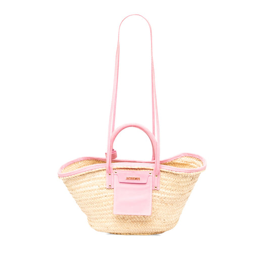 Jacquemus Straw Le Grand Panier Soli Satchel — Beige