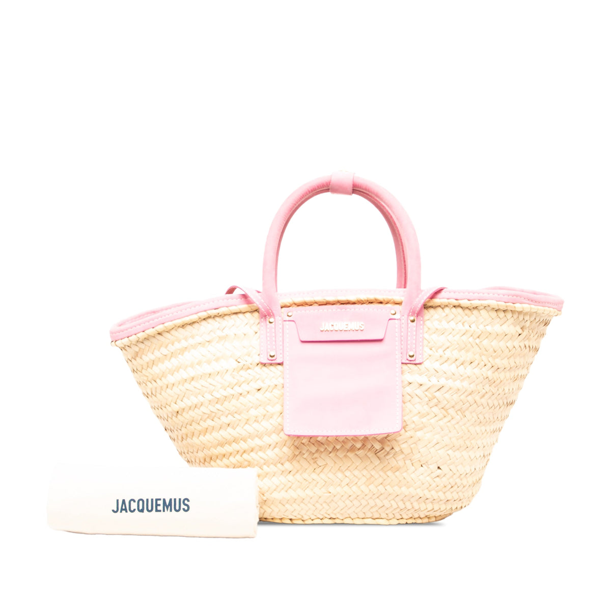 Jacquemus Straw Le Grand Panier Soli Satchel — Beige