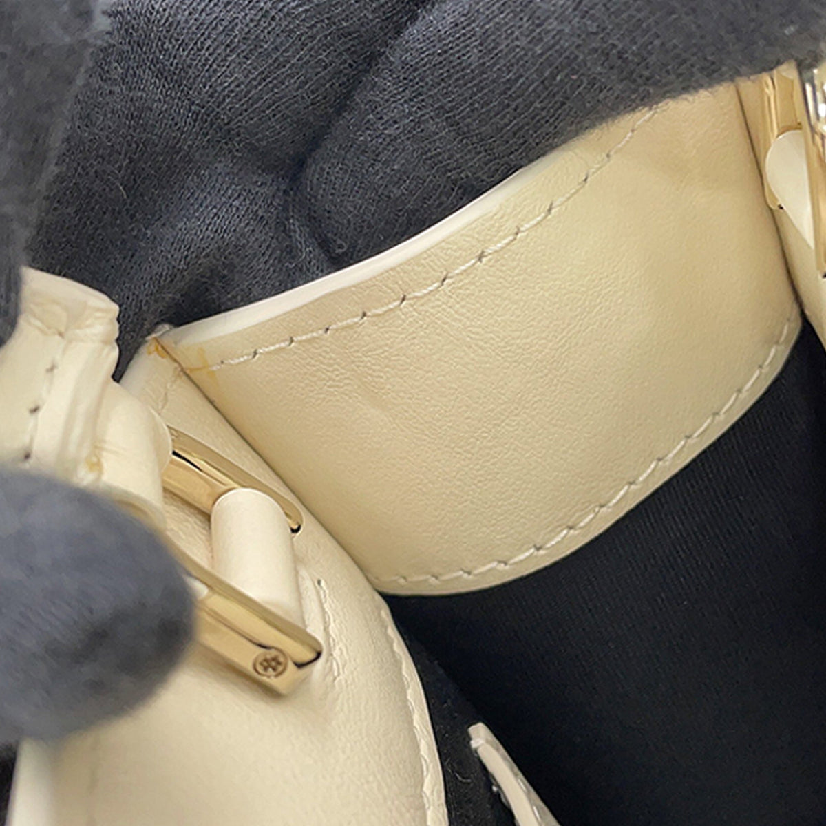 Bvlgari Mini Embossed Leather Logo Infinitum Satchel
