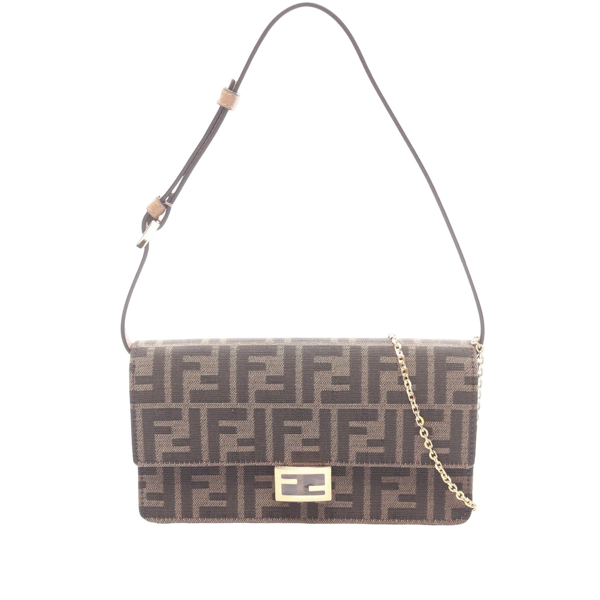 Fendi Zucca Canvas Baguette Satchel