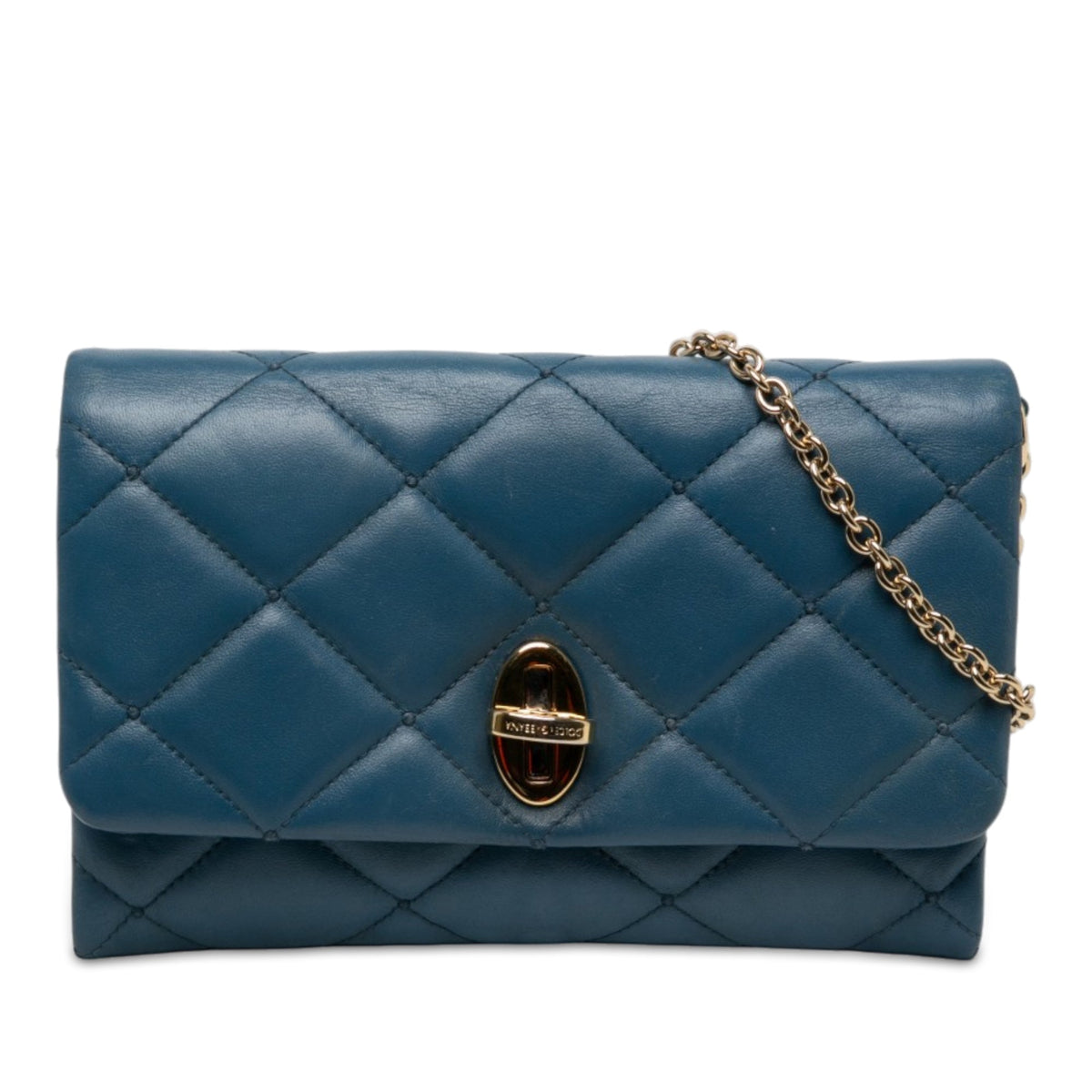 Dolce & Gabbana Quilted Leather Chain Crossbody — Blue