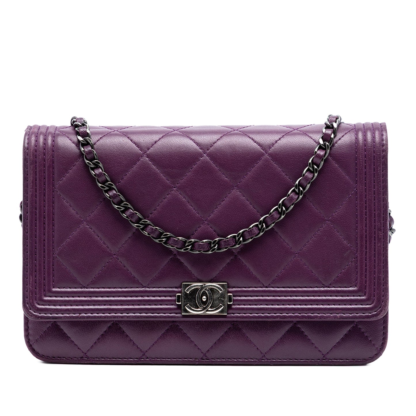 Chanel Quilted Lambskin Boy Wallet on Chain