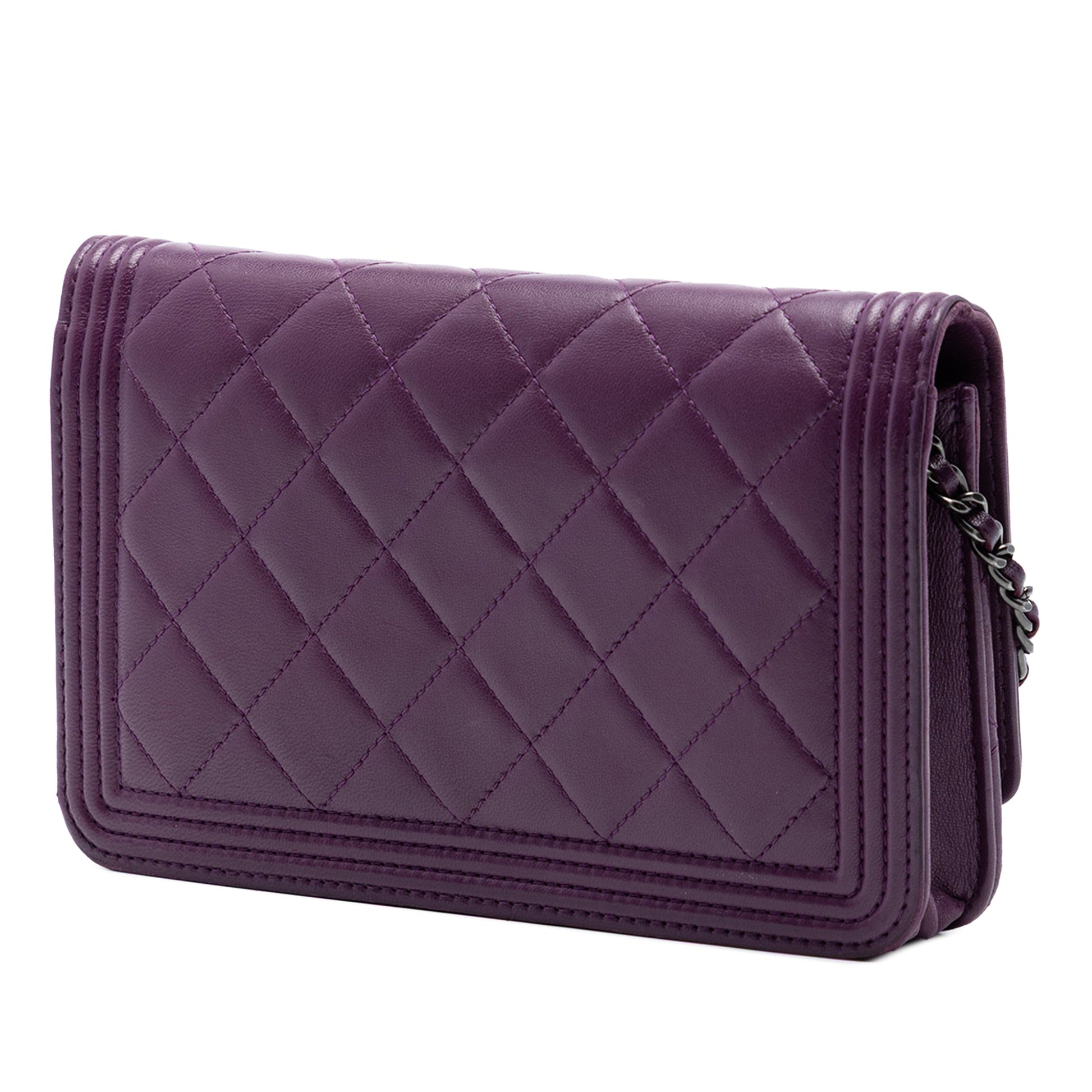 Chanel Quilted Lambskin Boy Wallet on Chain