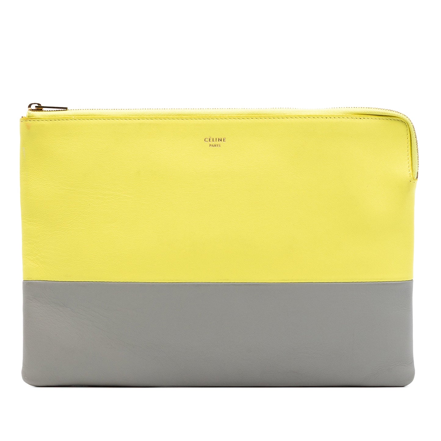 Bicolor Leather Solo Clutch
