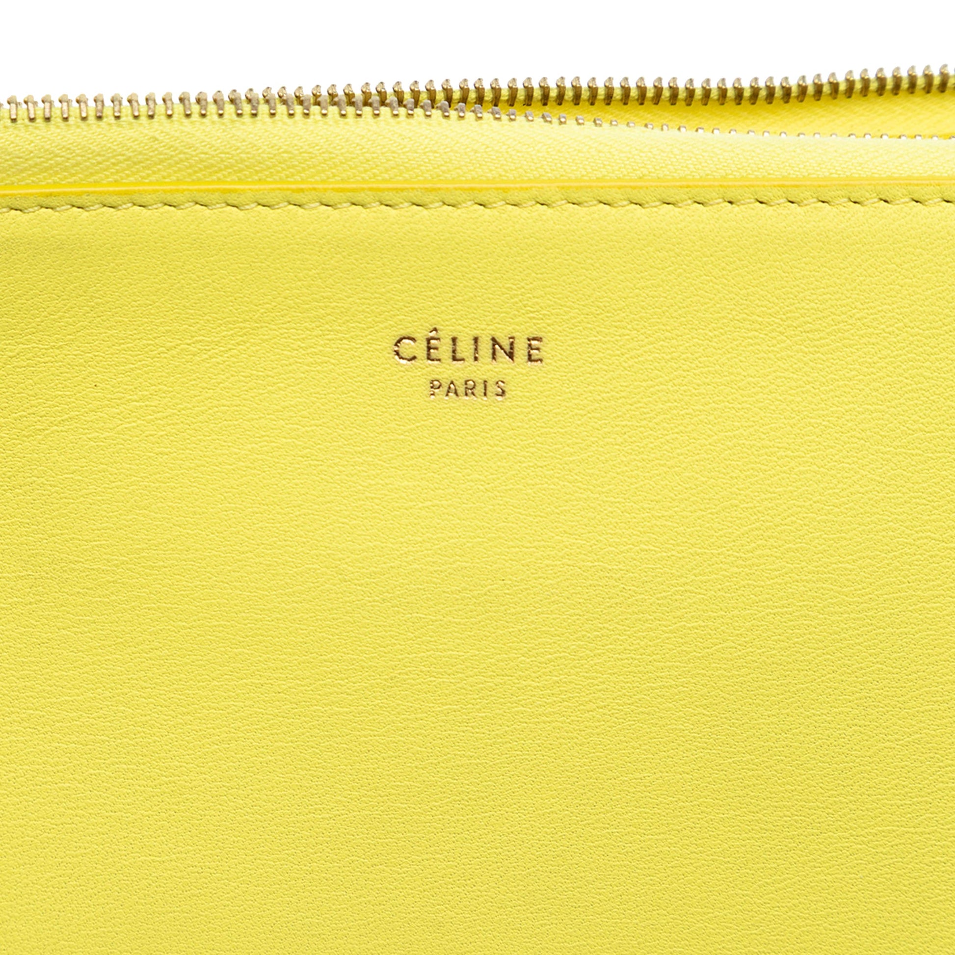 Bicolor Leather Solo Clutch