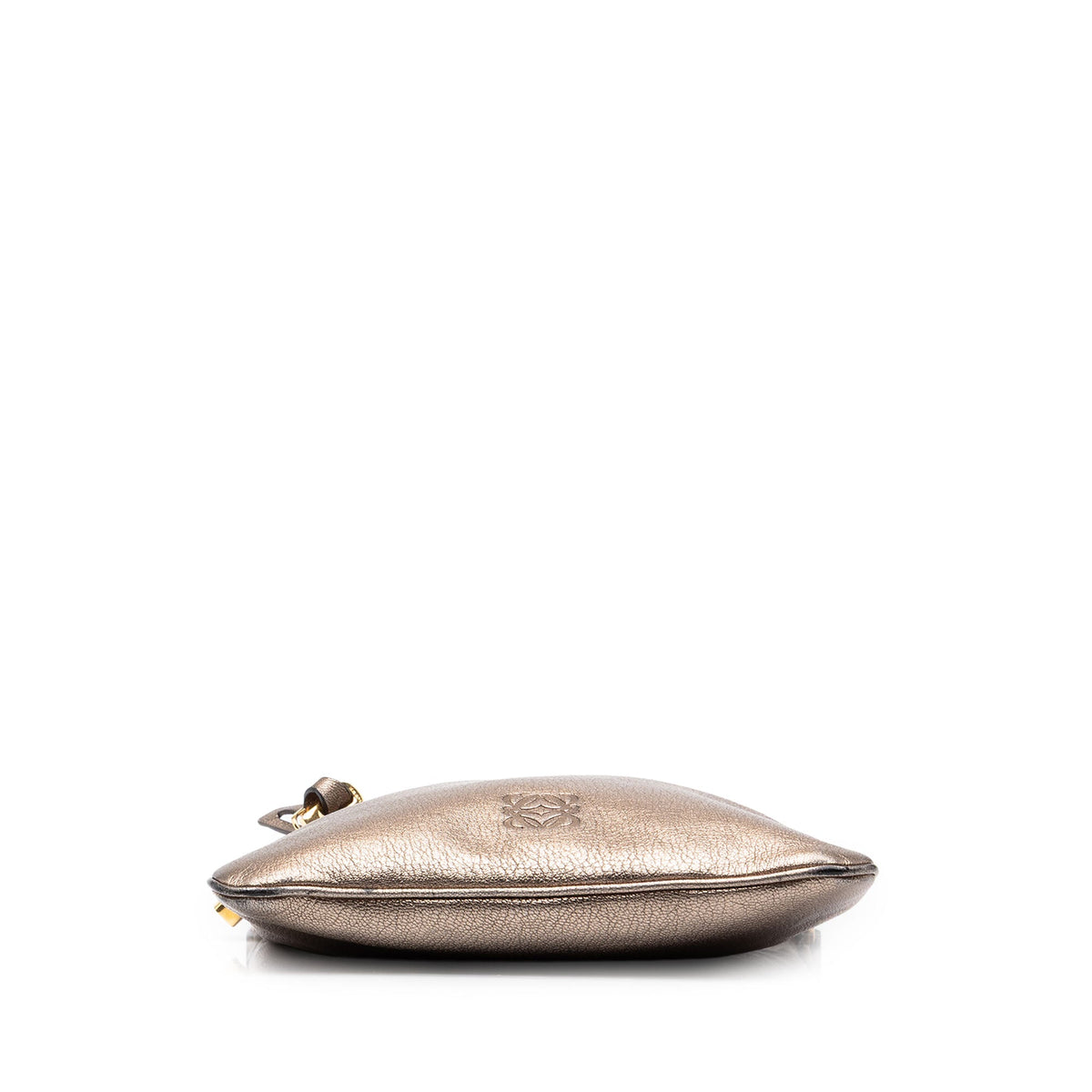 LOEWE Metallic Leather Anagram Crossbody — Gold