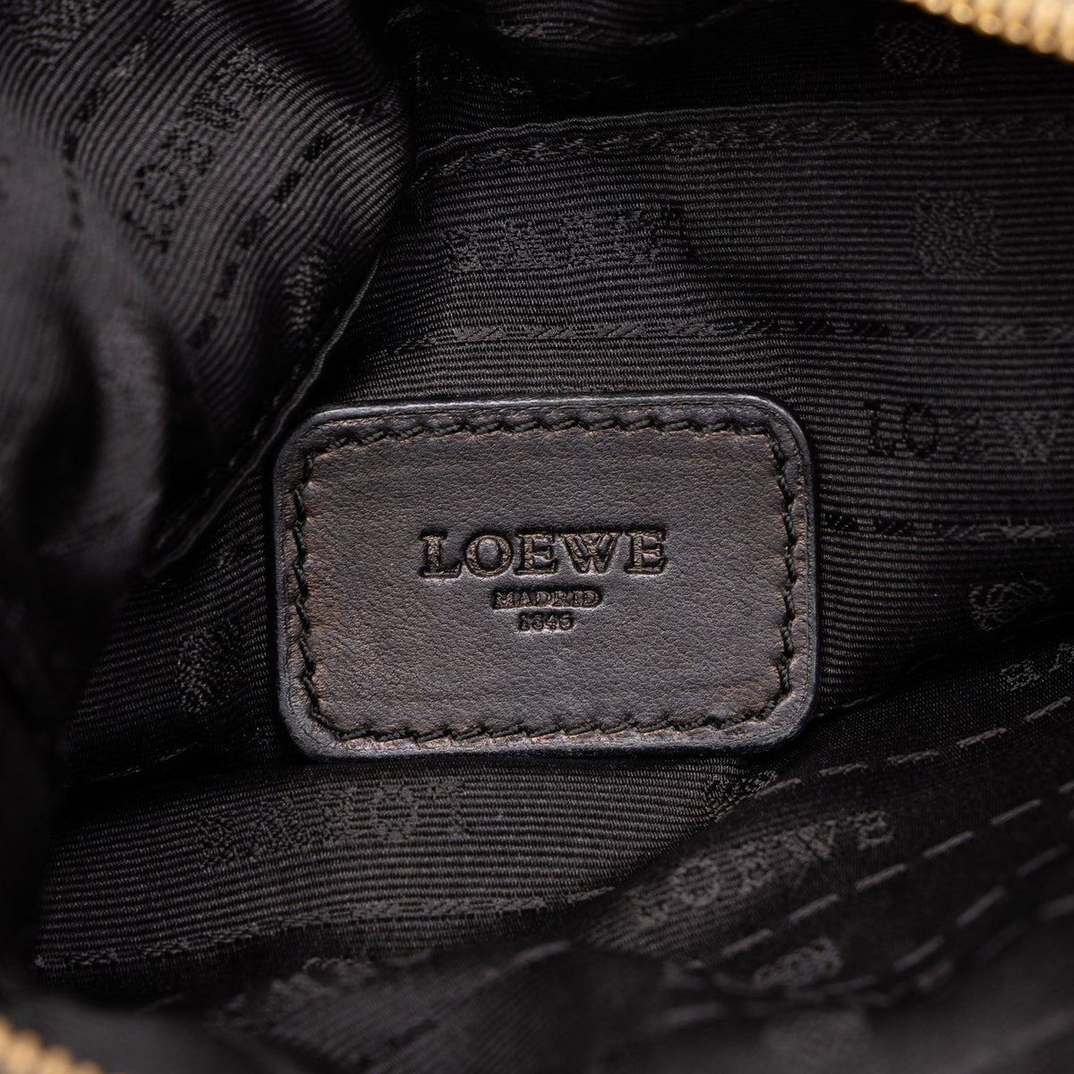 LOEWE Metallic Leather Anagram Crossbody — Gold