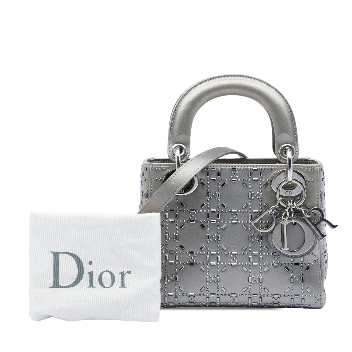Dior Mini Satin Cannage Crystal Embellished Lady Dior