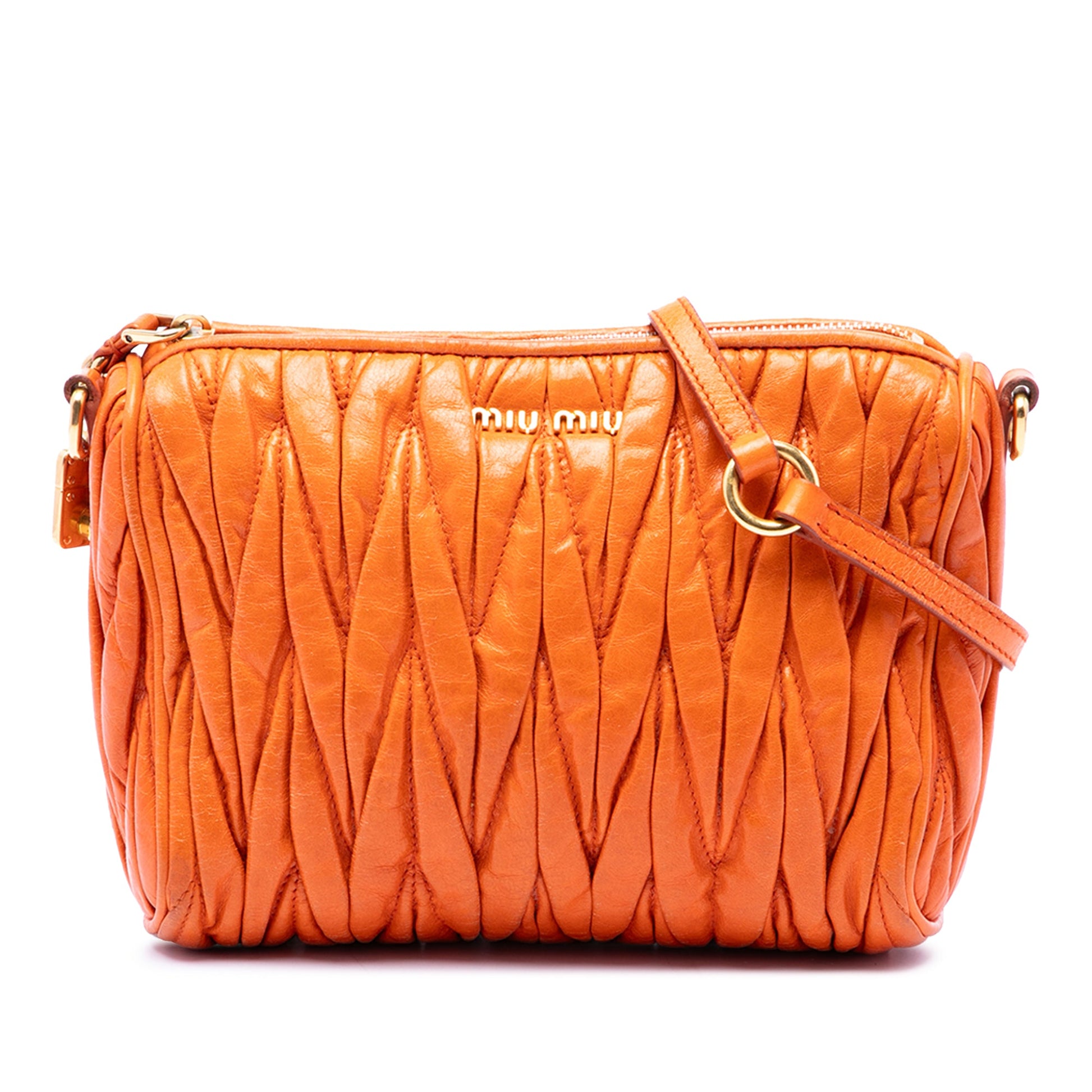 Miu Miu Matelasse Nappa Lux Charm Shoulder Bag