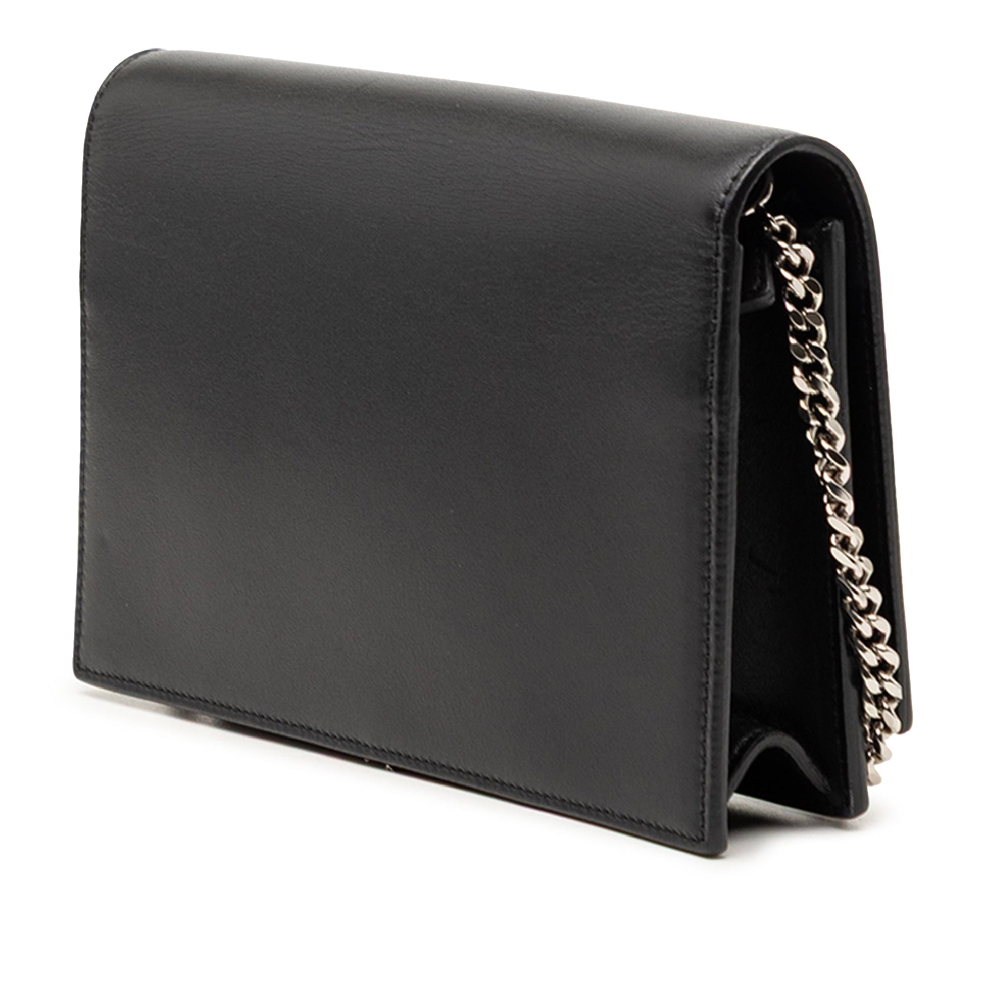 Saint Laurent Calfskin Cloud Star Applique Classic Monogram Kate Tassel Wallet on Chain