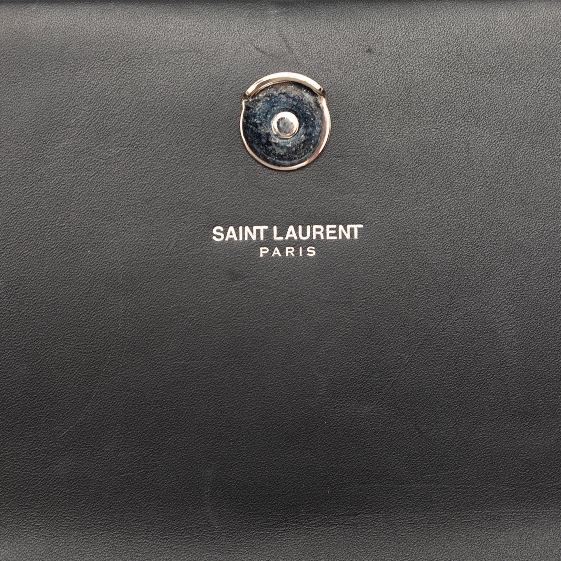 Saint Laurent Calfskin Cloud Star Applique Classic Monogram Kate Tassel Wallet on Chain