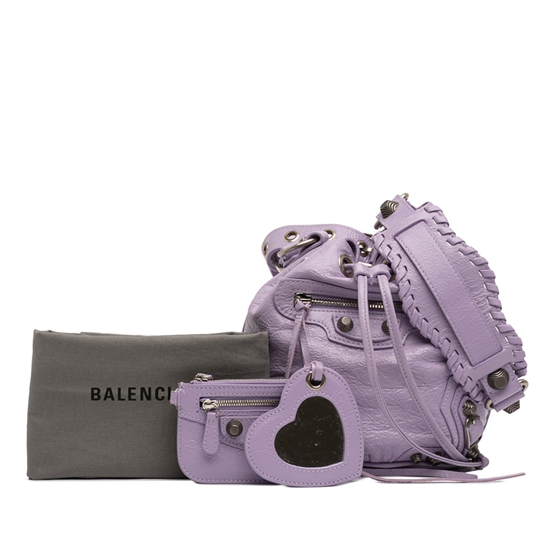 Balenciaga Lambskin Le Cagole Bucket Bag XS