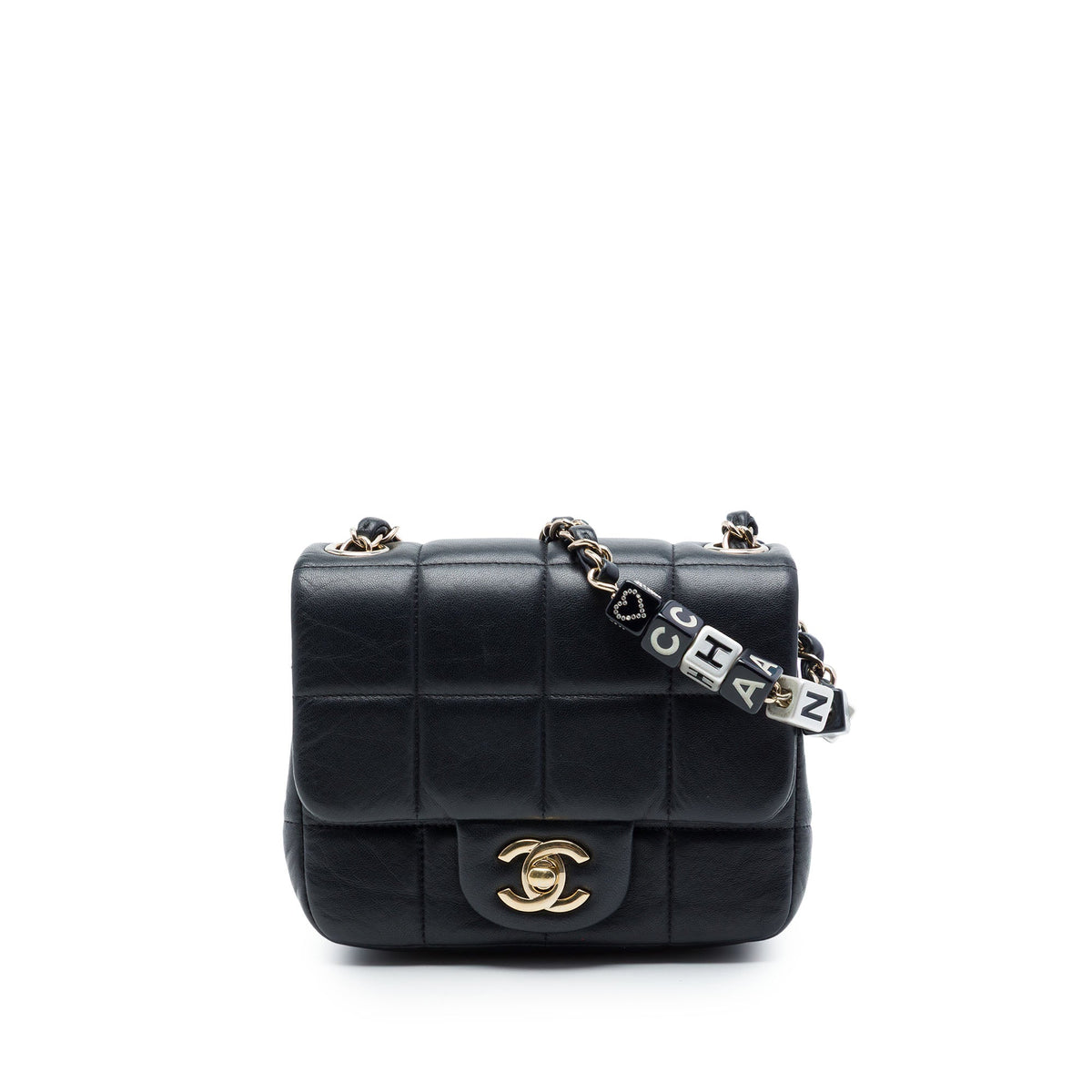 Chanel Mini Quilted Lambskin Resin Crystal Square Monacoco Flap