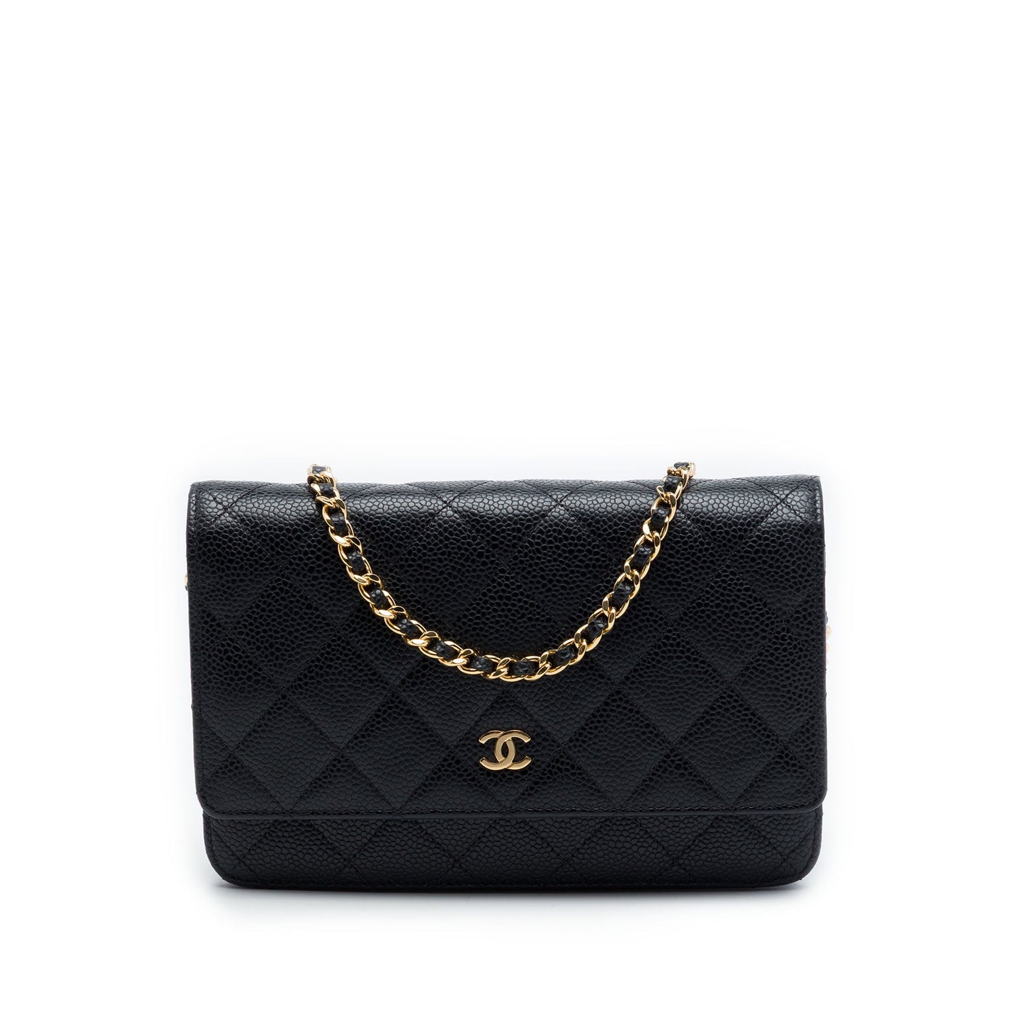 Chanel CC Quilted Caviar Wallet on Chain